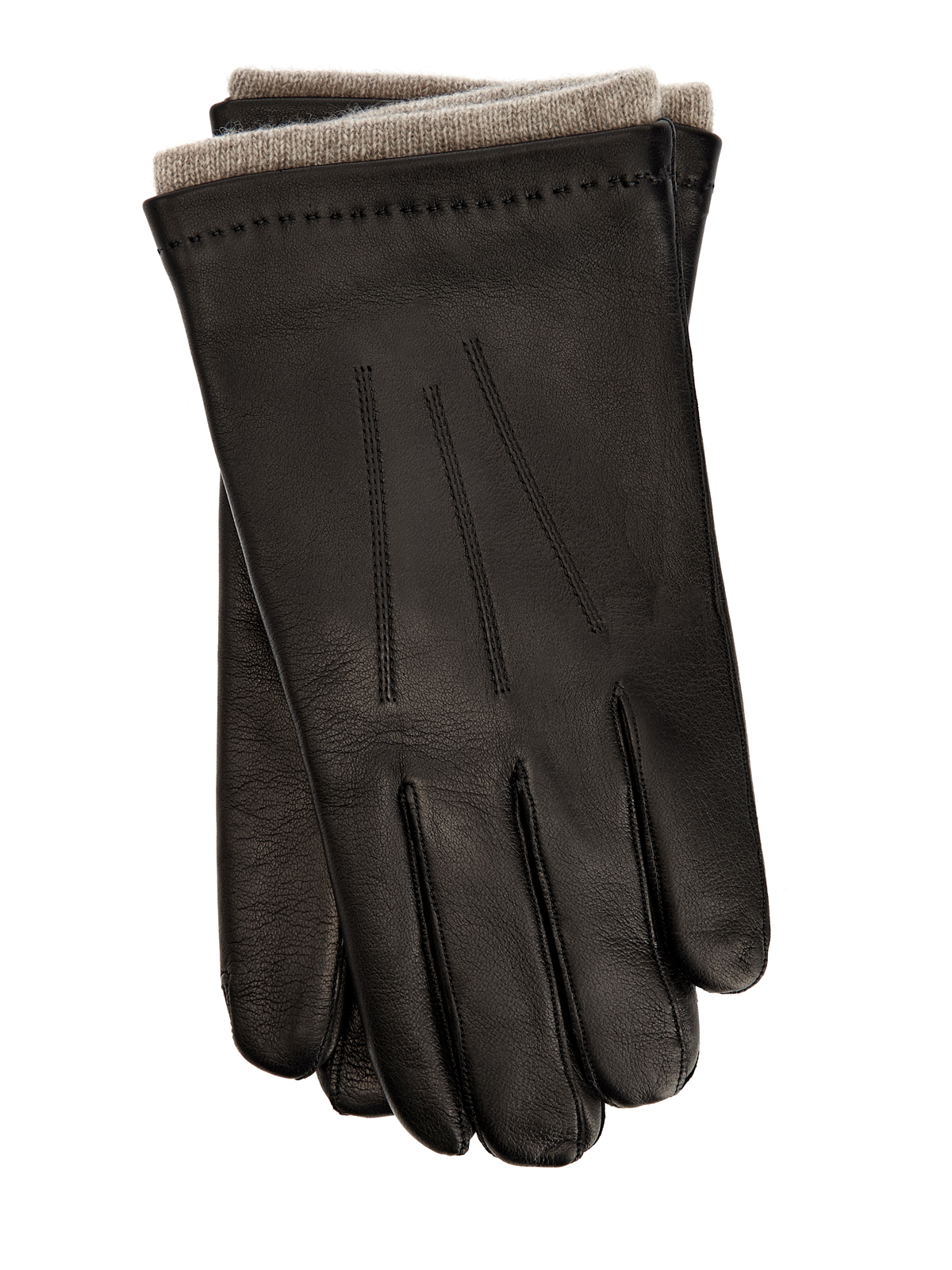 Перчатки из мягкой кожи с вязаной отделкой 22410₽