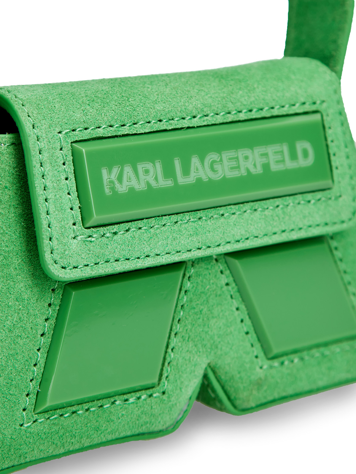 Миниатюрная сумка K/Essential Nano Bag из замши KARL LAGERFELD, цвет зеленый, размер 50;52;54;56;58;48 Миниатюрная сумка K/Essential Nano Bag из замши - фото 5