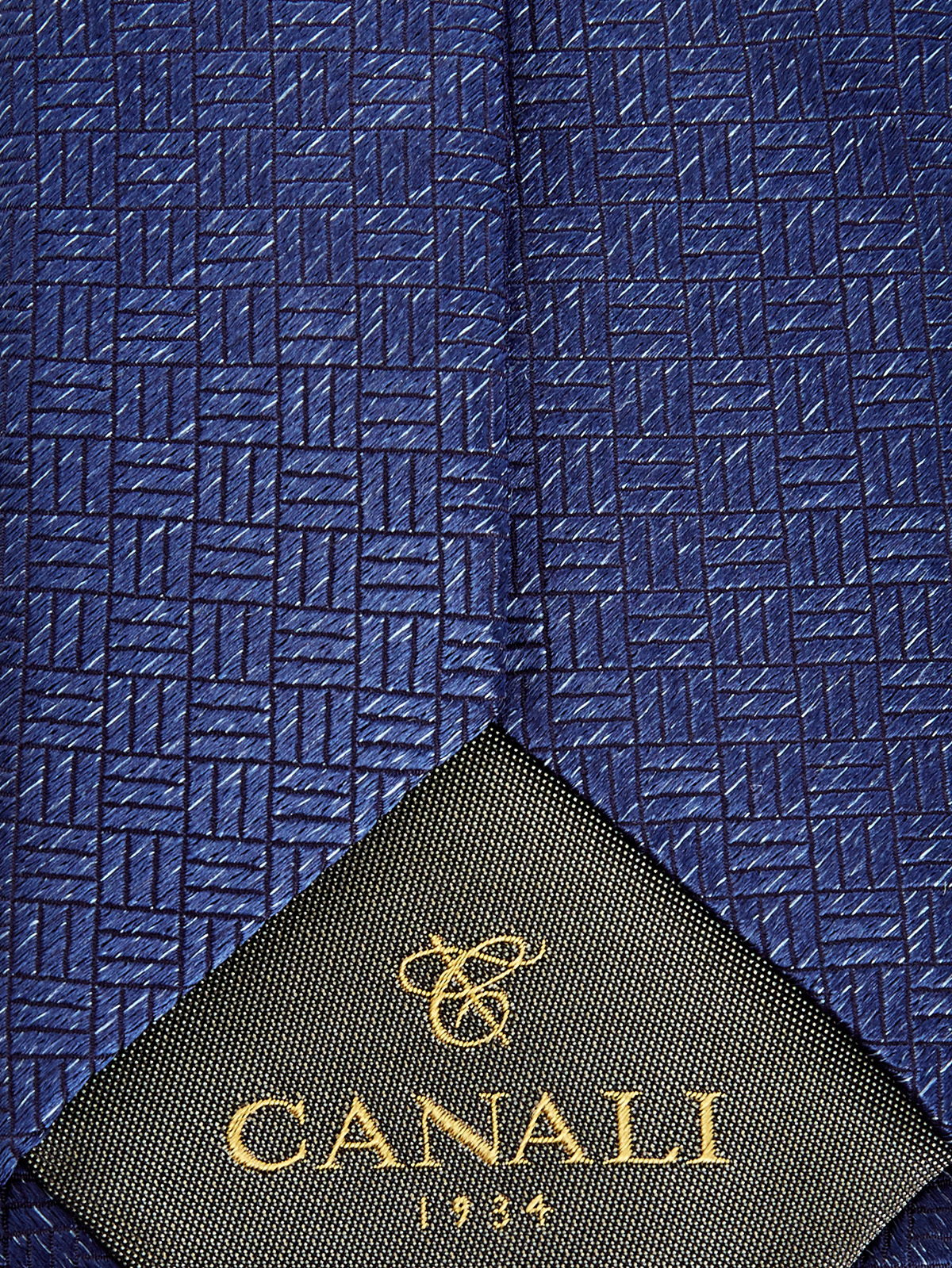 Галстук из шелка с вышитым глянцевым принтом CANALI, цвет синий, размер 37.5;38;38.5;39;40.5 - фото 3