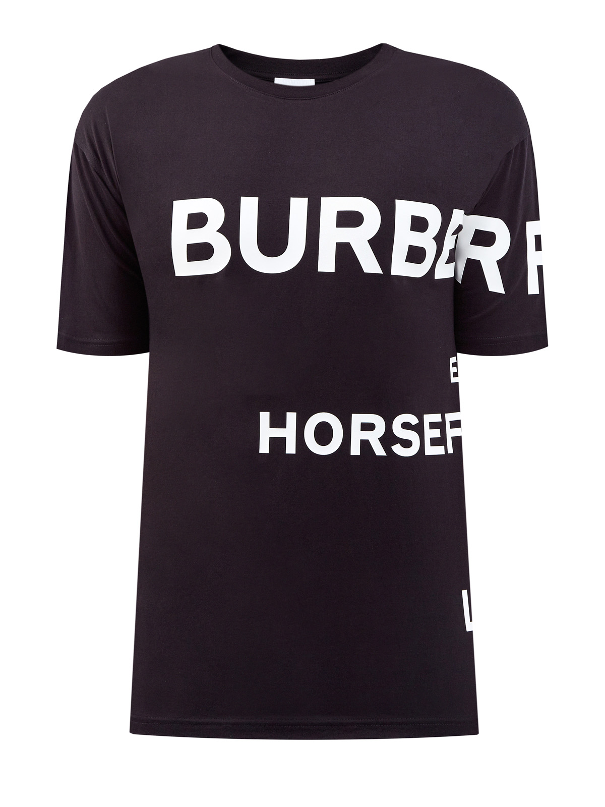 Хлопковая футболка из джерси с контрастным принтом Horseferry BURBERRY, цвет черный, размер S;L;2XL;3XL;M - фото 1