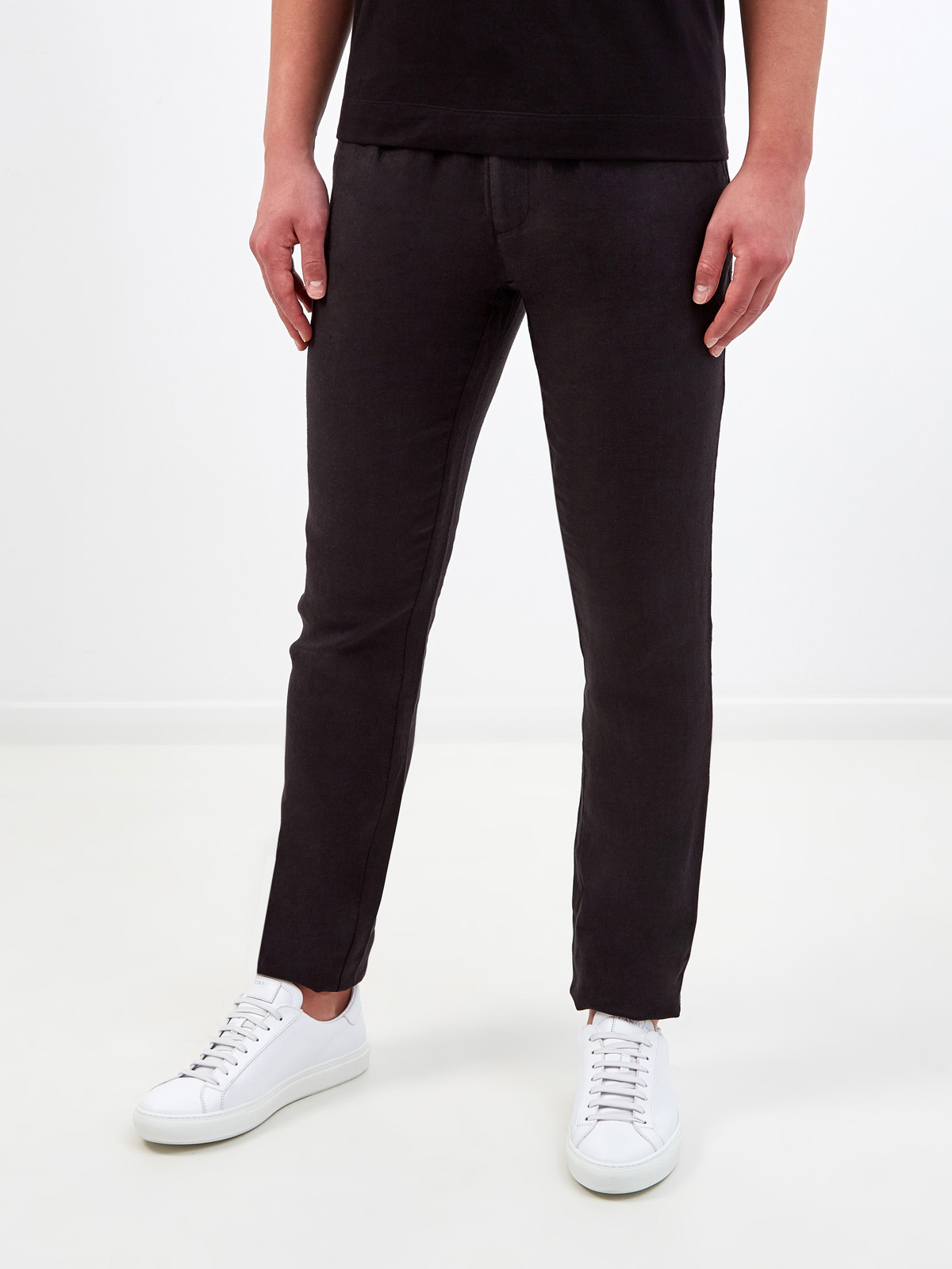 Однотонные брюки из дышащей льняной ткани CUDGI, цвет черный, размер M;L;XL;2XL;S - фото 3