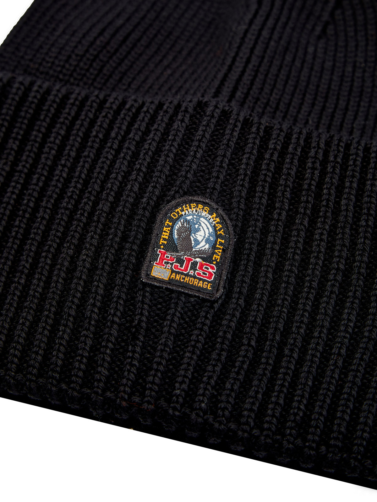 Шапка-бини Street Hat из шерсти мериноса с отворотом PARAJUMPERS, цвет черный, размер S;M;L - фото 3