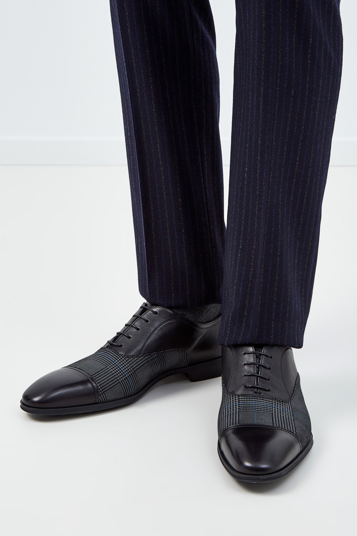 Туфли из кожи и ткани с принтом «Принц Уэльский» MORESCHI, цвет мульти, размер 40.5 - фото 2