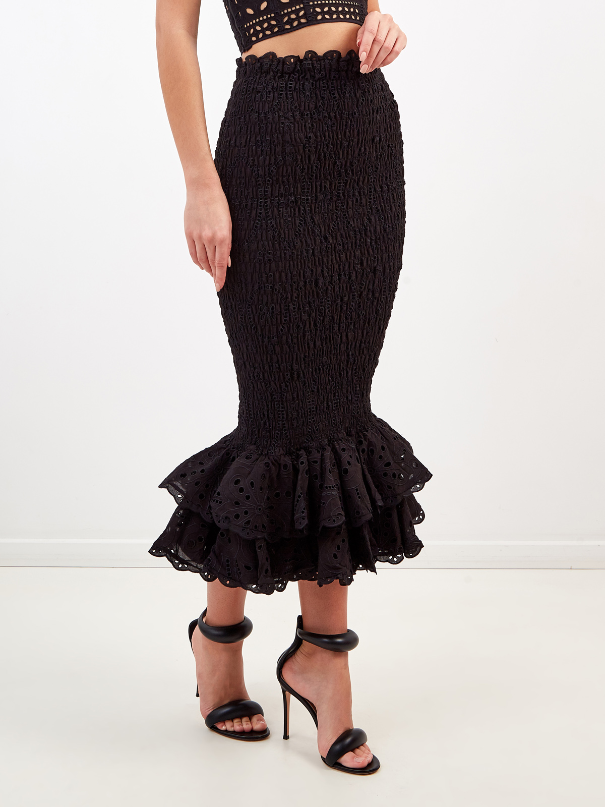 Облегающая юбка Liliana с подолом в стиле фламенко CHARO RUIZ IBIZA, цвет черный, размер S;M - фото 3