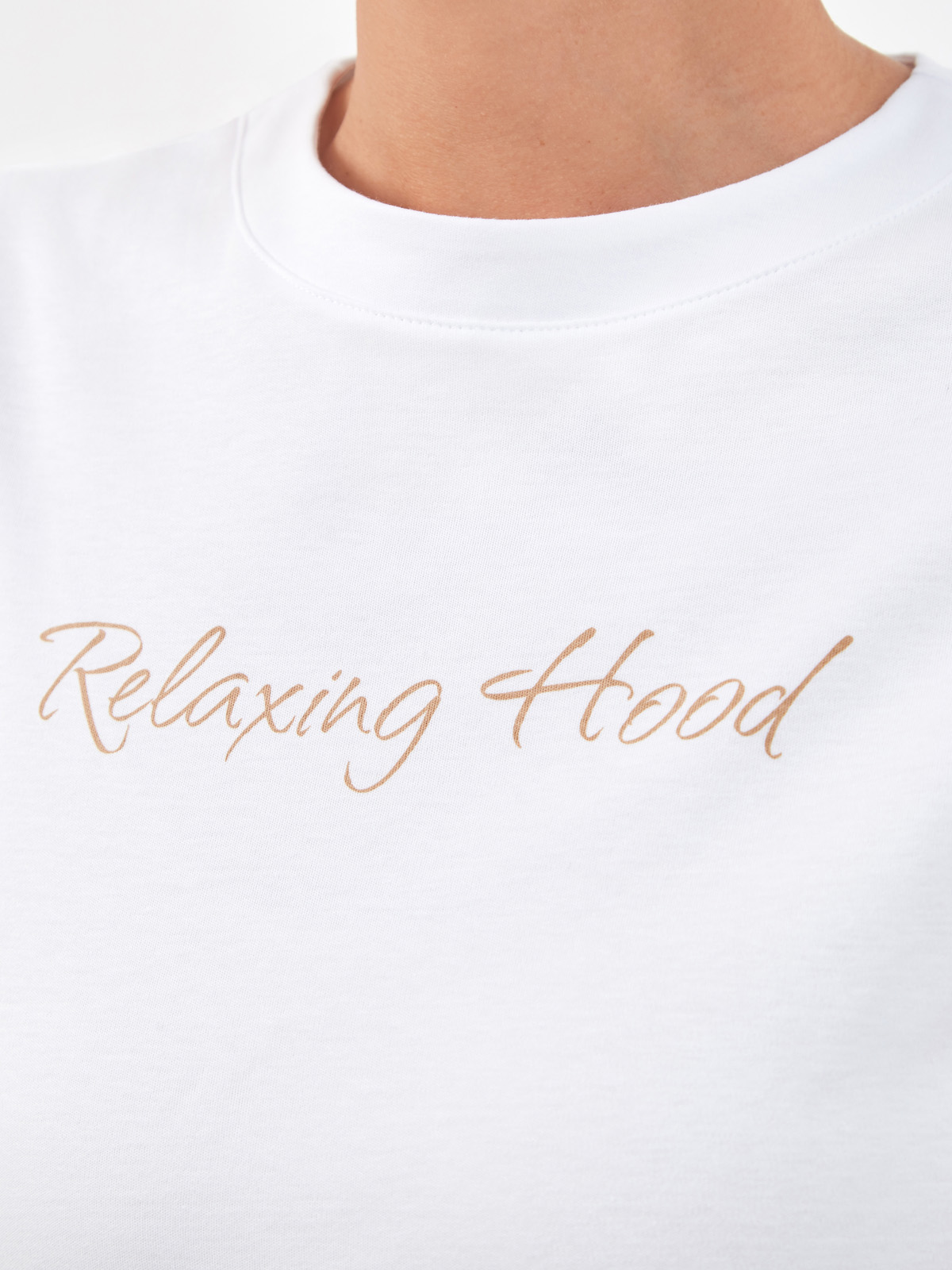Хлопковая футболка с минималистичным принтом Relaxing Hood ELEVENTY, цвет белый, размер 40;42;44;46;38 - фото 5
