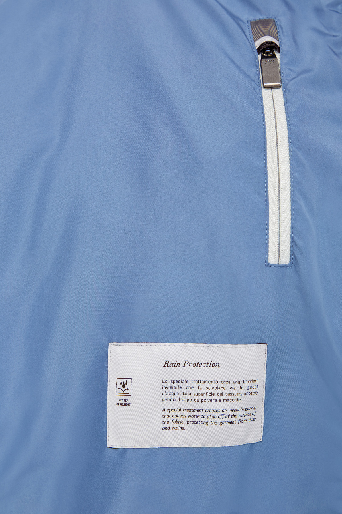 Стеганая куртка из водонепроницаемой ткани Rain Protection CANALI, цвет голубой, размер 50;52;54;56;48 - фото 7
