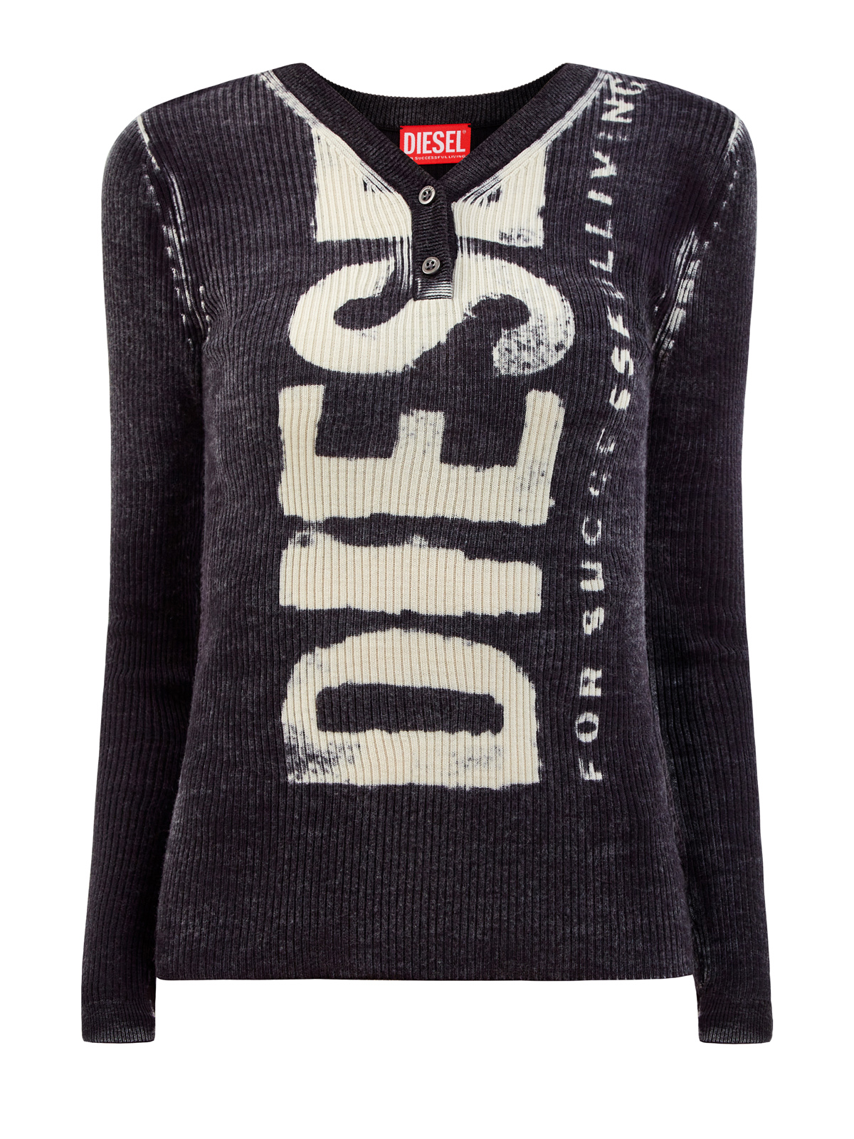 Пуловер M-Arita из тонкой эластичной шерсти с макро-принтом DIESEL, цвет серый, размер L - фото 1