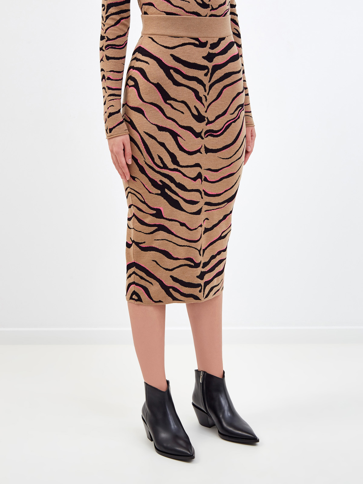 Облегающая юбка-миди с анималистичным принтом STELLA McCARTNEY, цвет мульти, размер 40;42;44;38 - фото 3