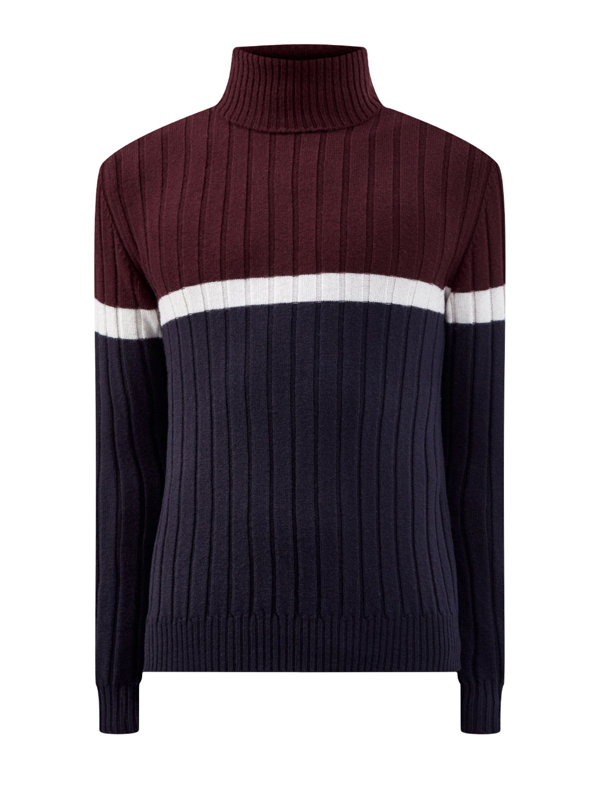 Шерстяной свитер с отделкой в стиле colorblock ELEVENTY, цвет мульти, размер 46;48;50 - фото 1