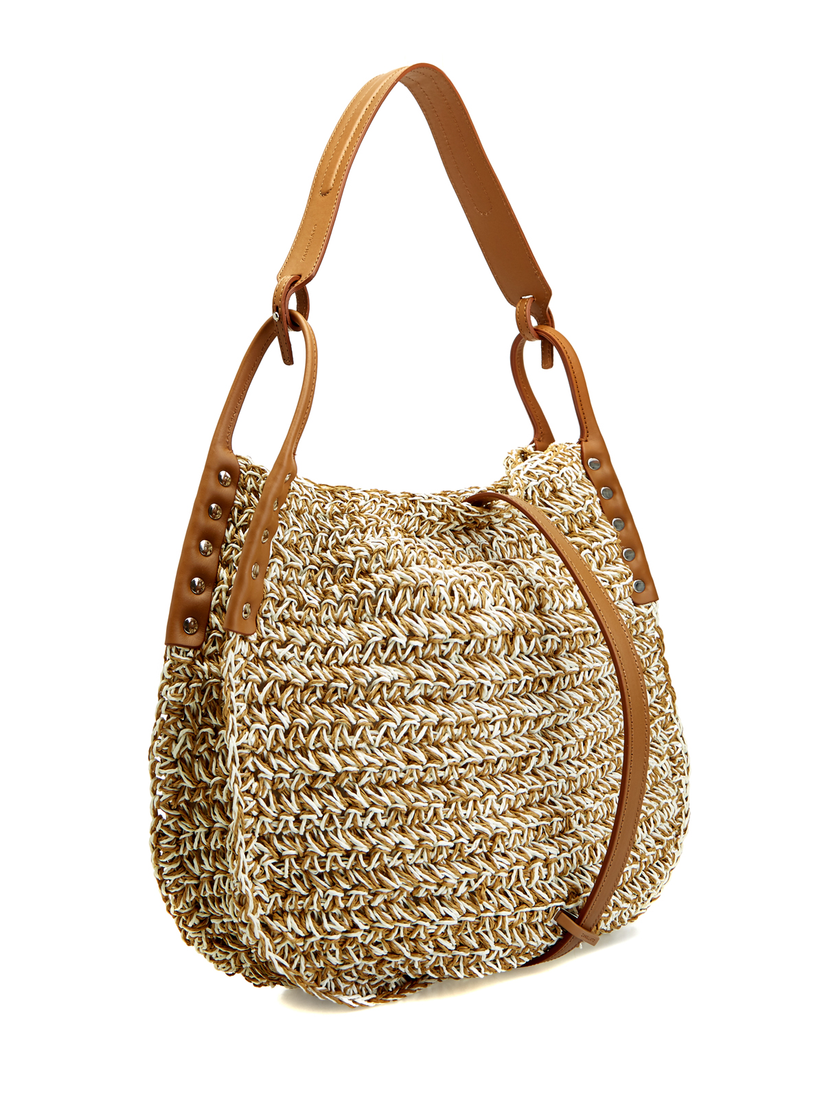 Плетеная сумка-хобо Ima с отделкой из гладкой кожи ZANELLATO, цвет коричневый, размер 38;44 - фото 3