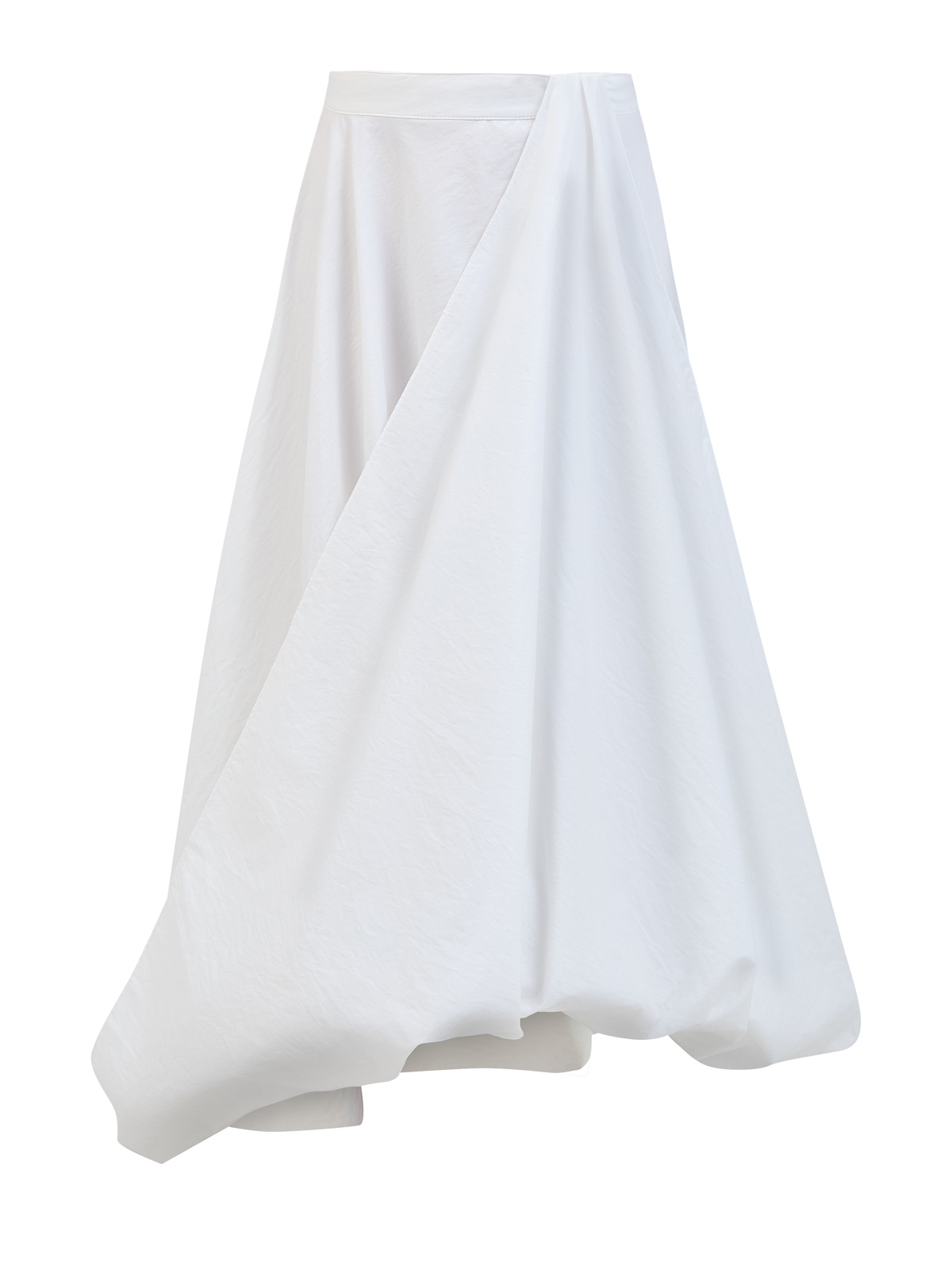 

Асимметричная юбка Bubble Hem из хлопкового поплина, Белый, Асимметричная юбка Bubble Hem из хлопкового поплина