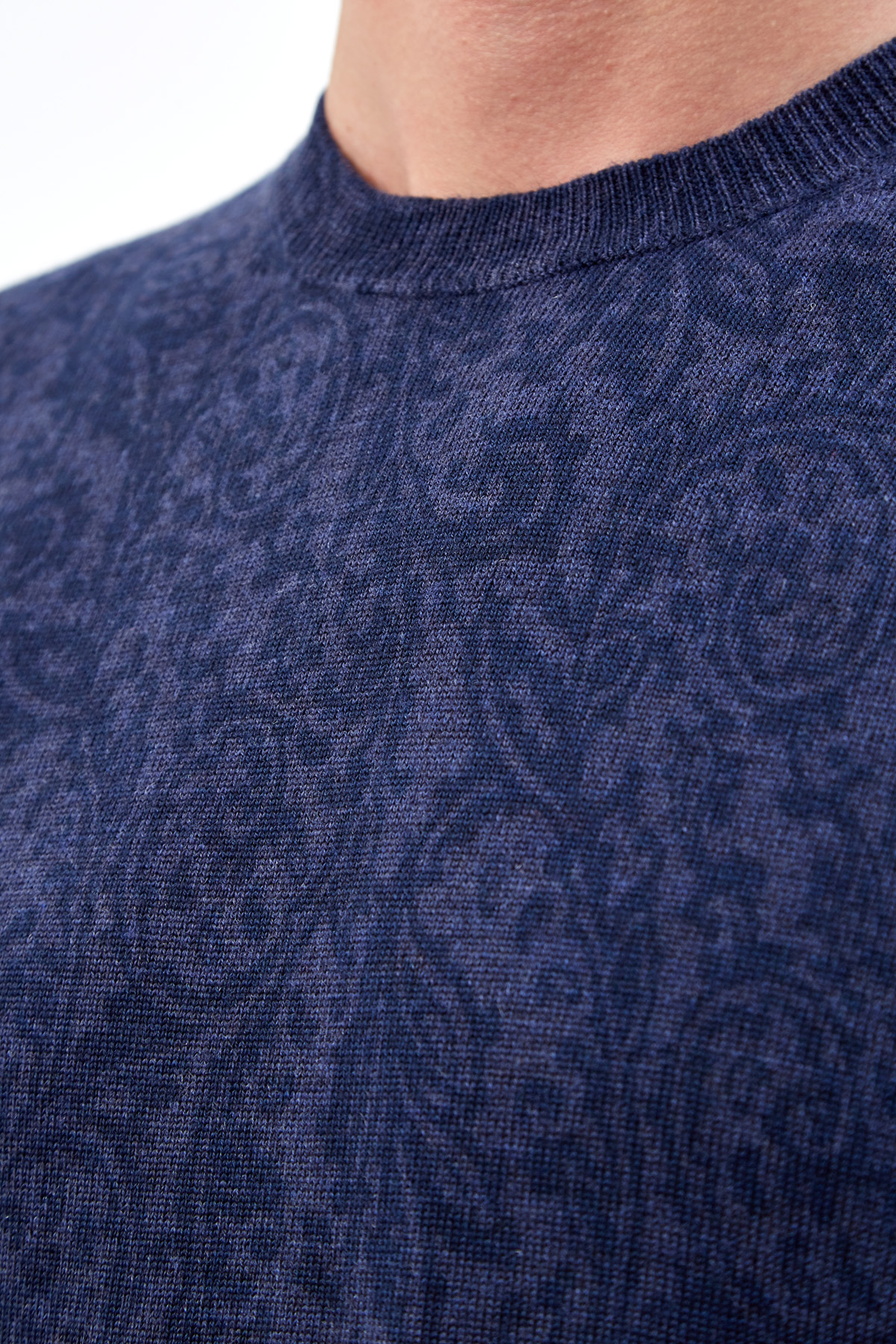 Джемпер из шерстяной пряжи с этническим принтом ETRO, цвет синий, размер 48;50;52;54;56;46 - фото 5
