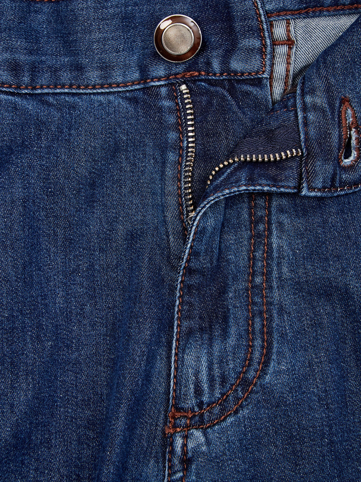 Джинсы ручной работы с волокнами шелка и сменными нашивками CANALI, цвет синий, размер 50;52;54;56;48 - фото 6