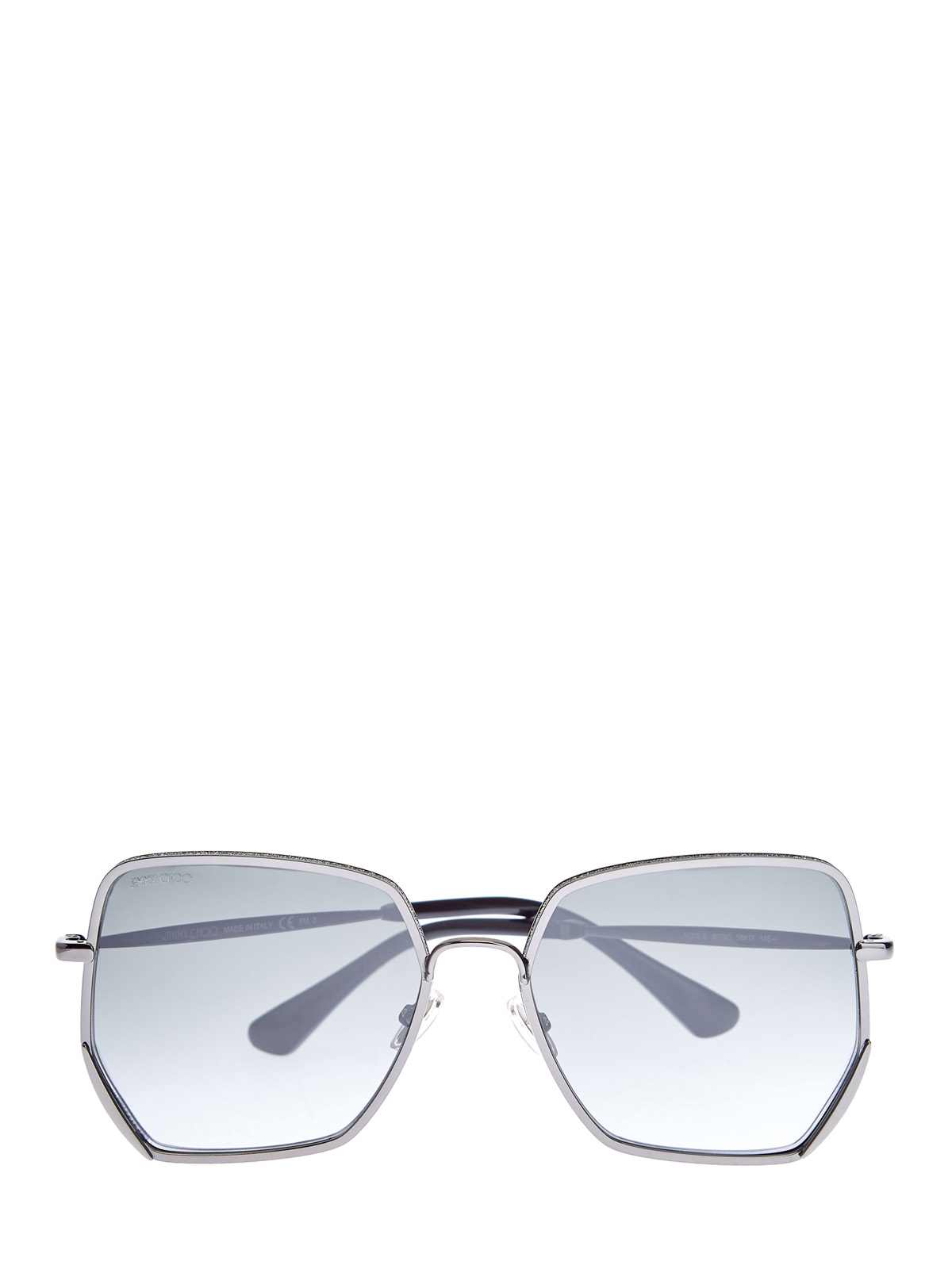 Очки Aline с металлической оправой и мерцающим напылением JIMMY CHOO  (sunglasses), цвет серый, размер S;M;L