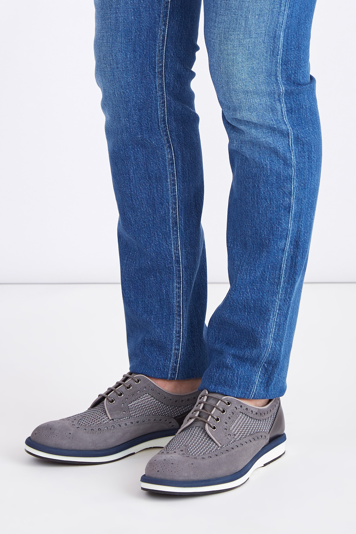 ботинки SANTONI, цвет серый, размер 40 - фото 2