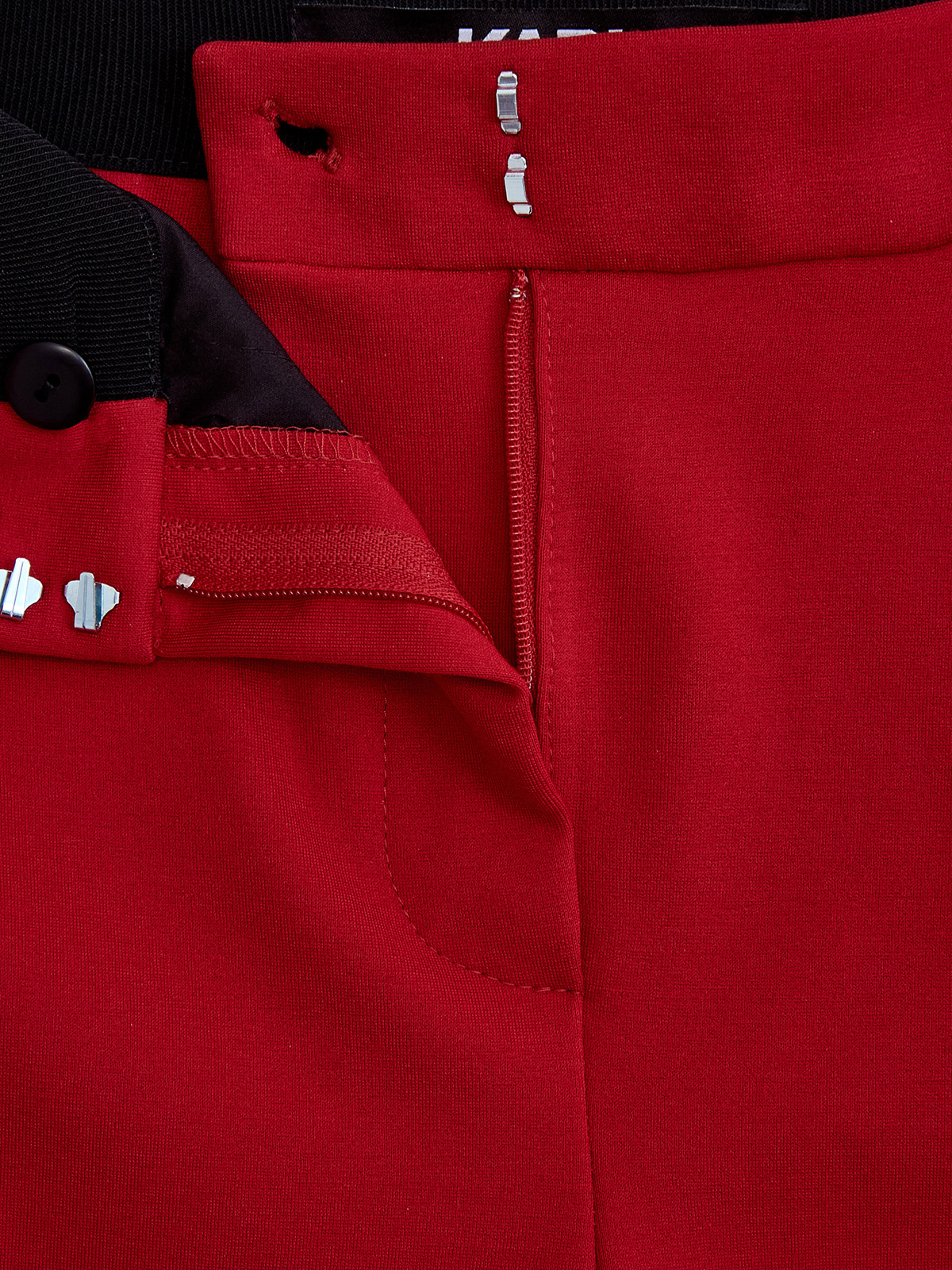 Облегающие брюки из эластичной ткани Punto с разрезами KARL LAGERFELD, цвет красный, размер S;L - фото 6
