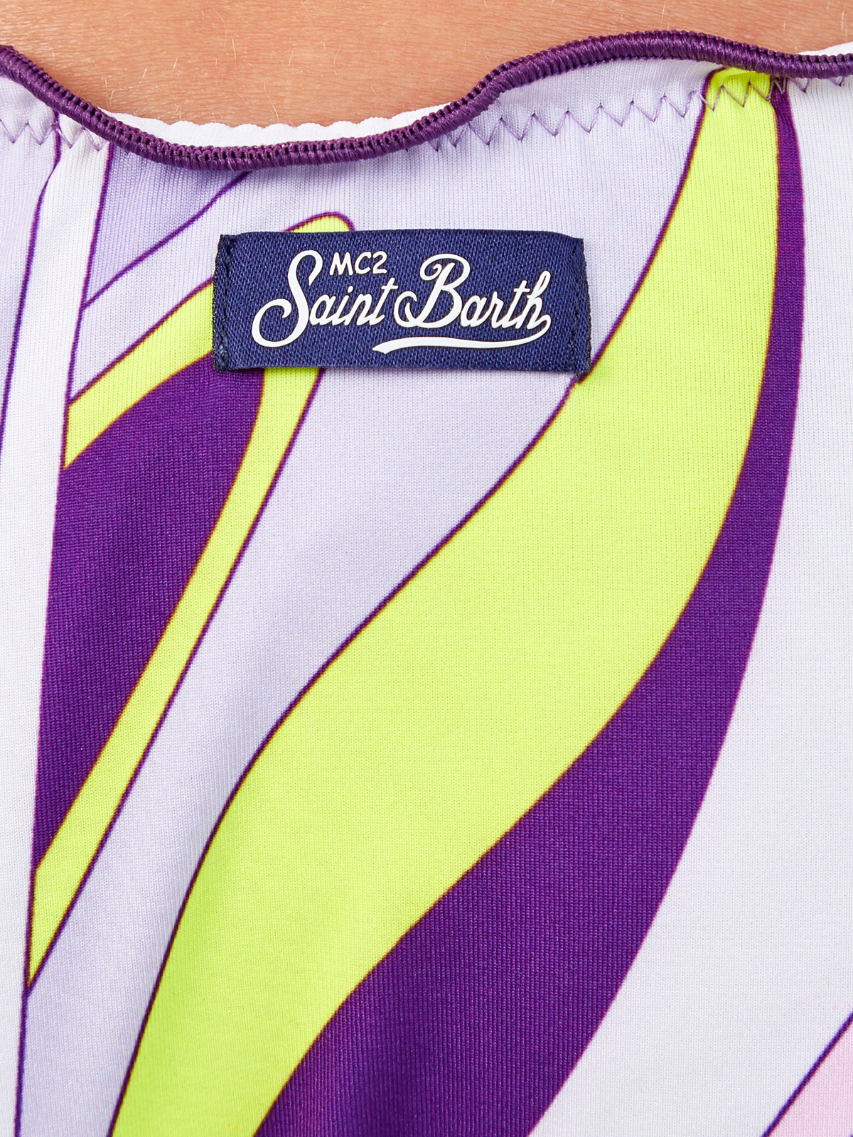 Плавки-бикини с принтом Shape Wave и завязками MC2 SAINT BARTH, цвет фиолетовый, размер M;L - фото 4