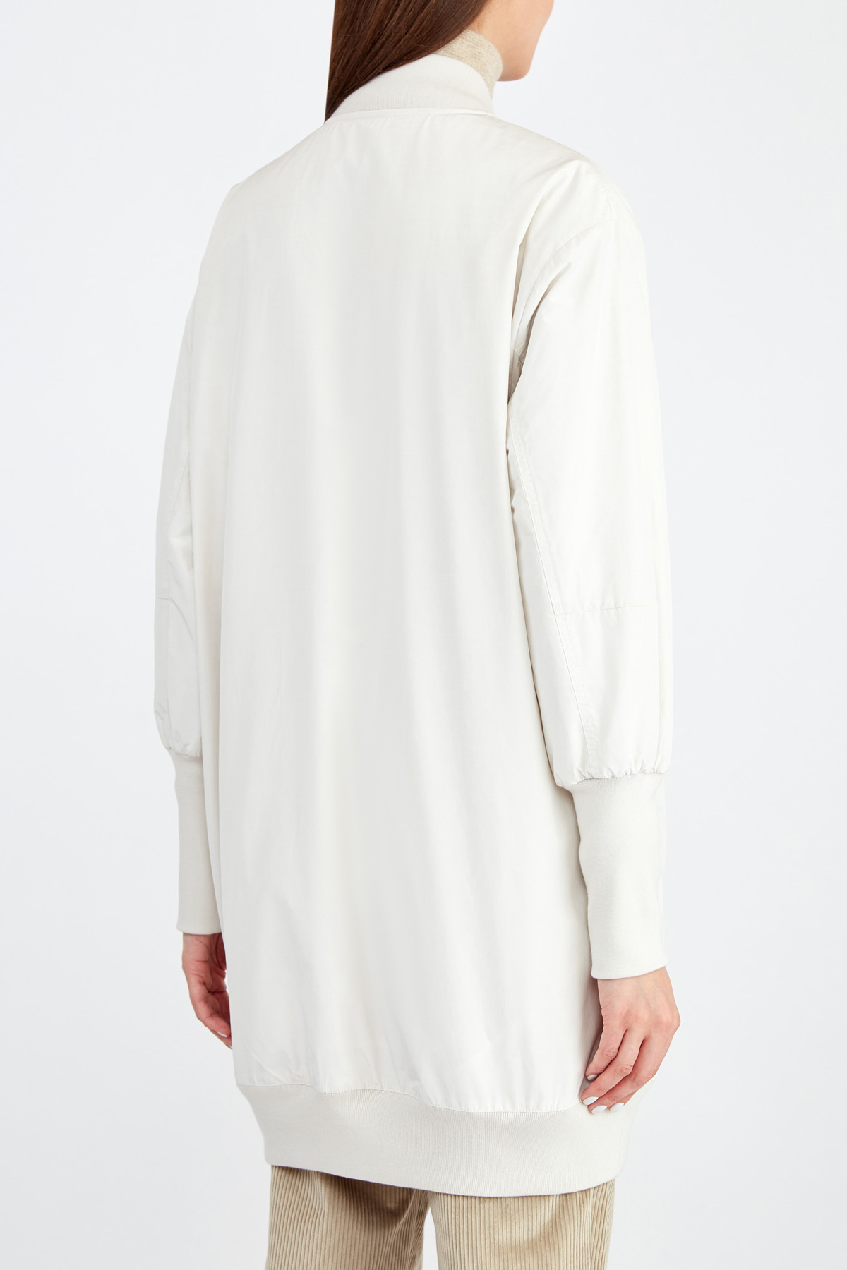 Двусторонняя куртка-бомбер с декором Мониль BRUNELLO CUCINELLI, цвет белый, размер 42 - фото 4