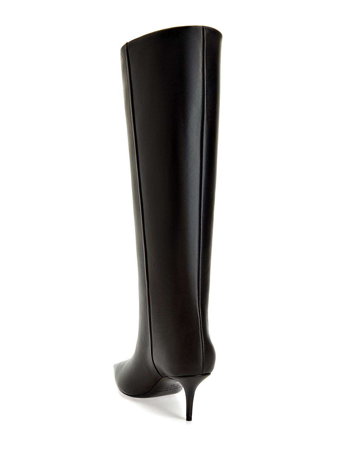 Высокие сапоги из гладкой телячьей кожи с заостренным мыском Черный, фото 4