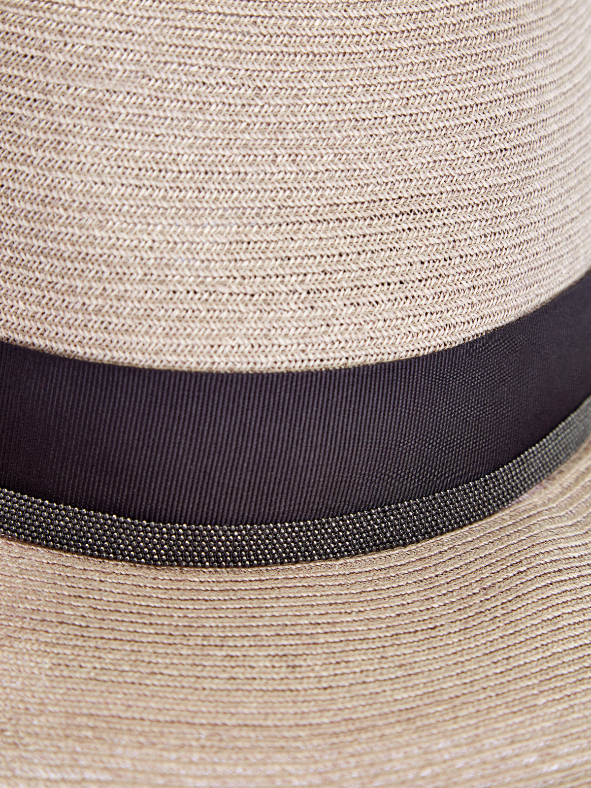 Соломенная шляпа в стиле ретро с лентой грогрен BRUNELLO CUCINELLI, цвет бежевый, размер S;M;L - фото 4