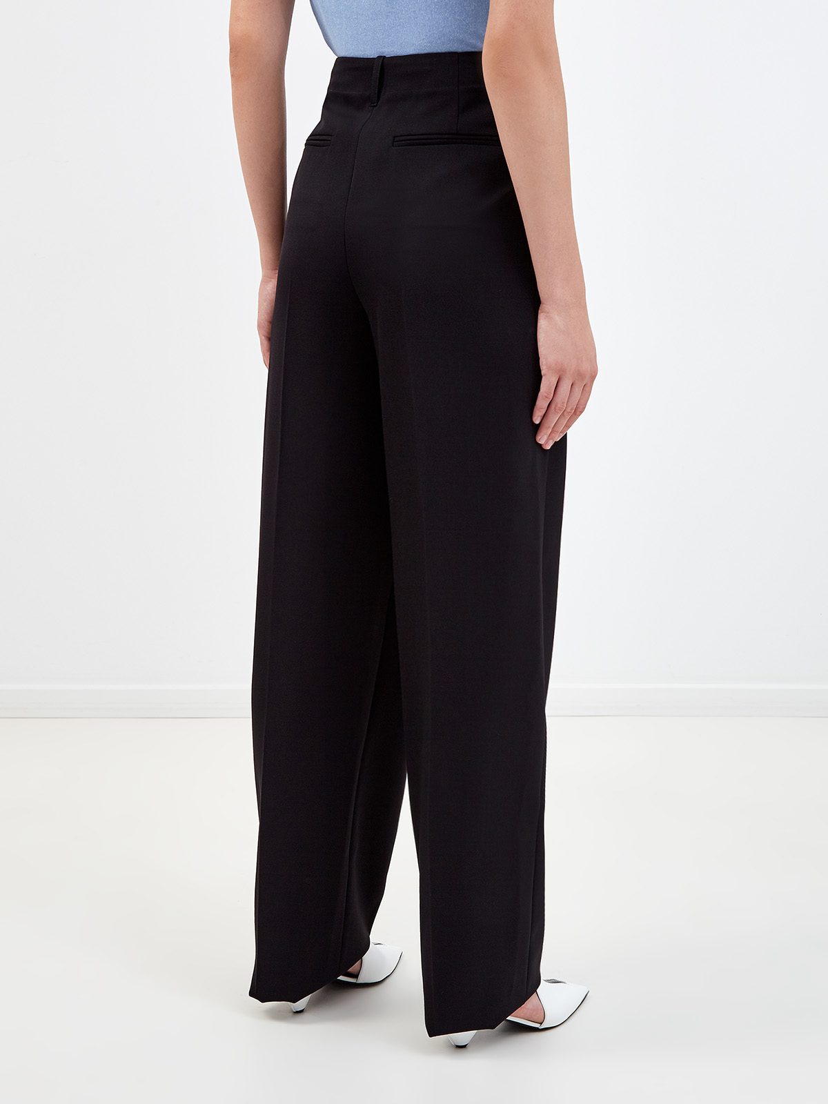 Черные брюки-палаццо архитектурного кроя STELLA McCARTNEY, цвет черный, размер XS;M;L - фото 4