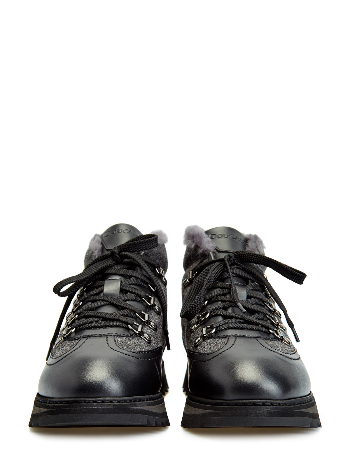 Комбинированные ботинки из кожи и густой овчины DOUCAL'S, цвет серый, размер 40.5;41;41.5;42.5;43;43.5;44 - фото 5