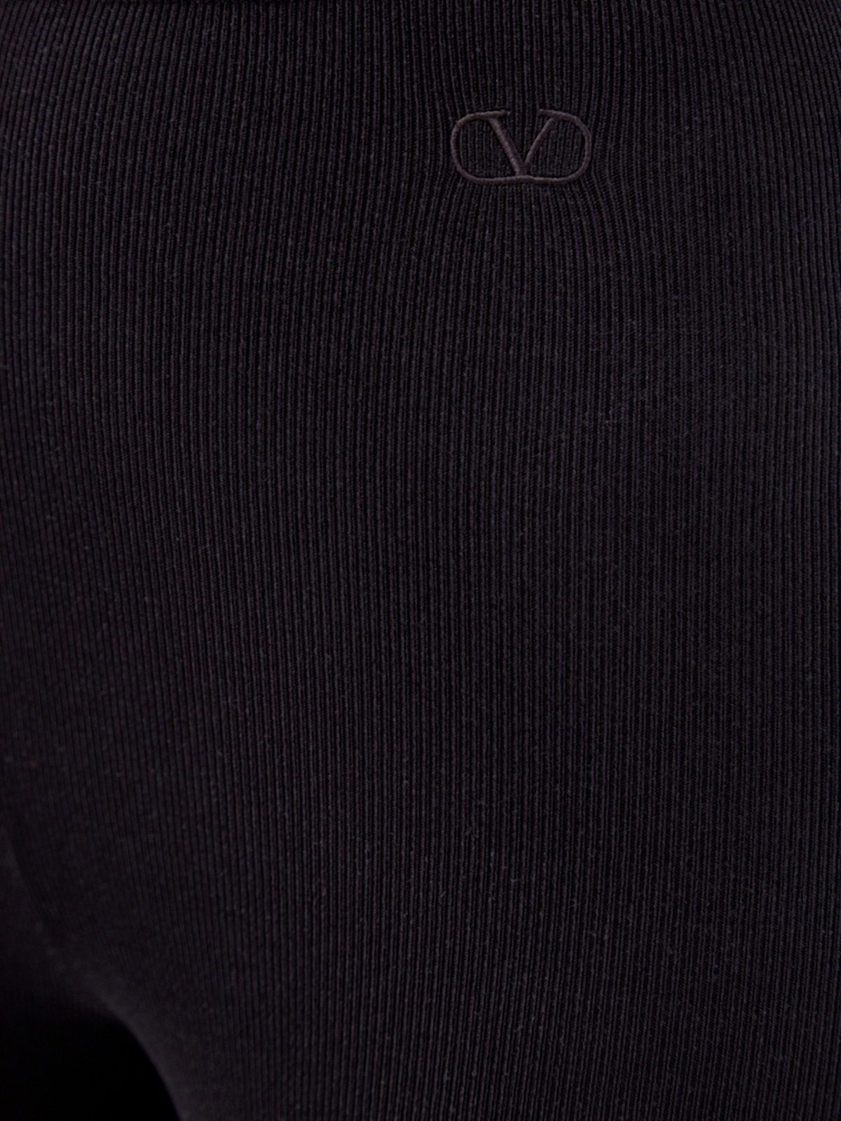 Шорты в рубчик из пряжи stretch с вышивкой VLOGO в тон VALENTINO, цвет черный, размер 38;42;40 - фото 5