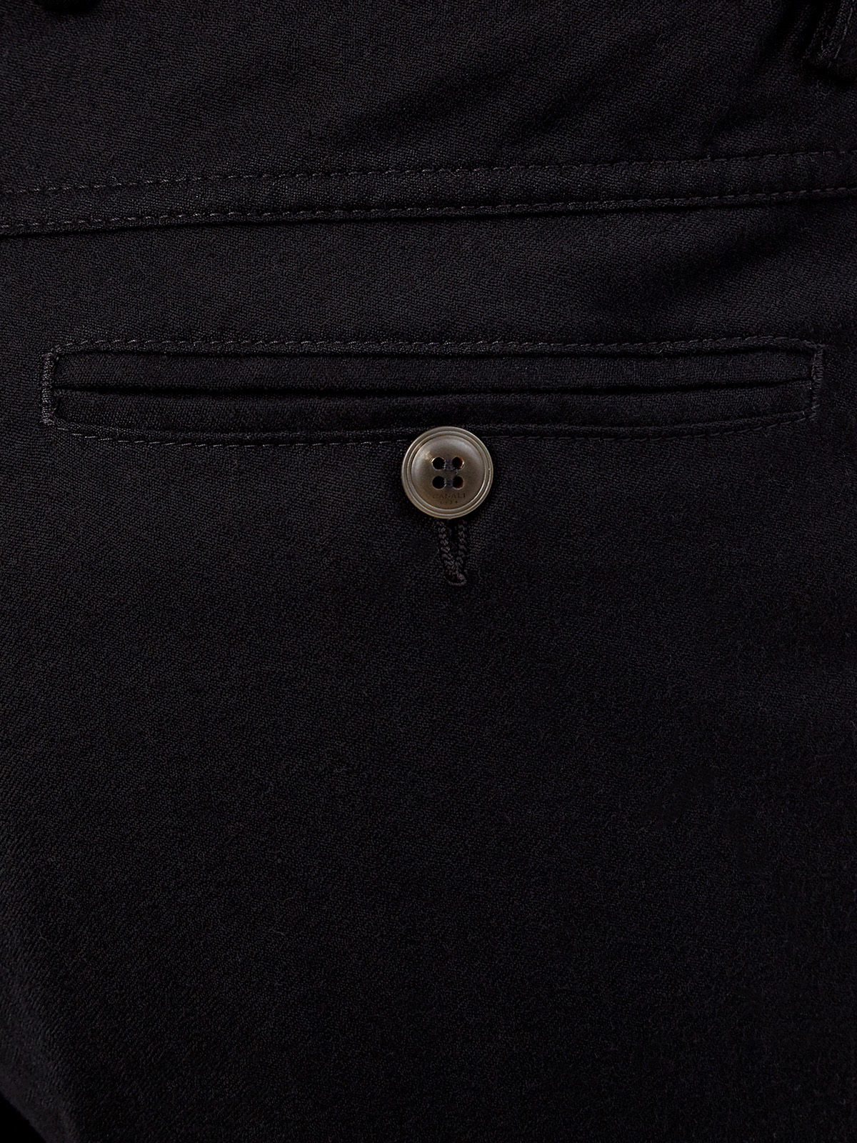 Шерстяные брюки в стиле sprezzatura с контрастной кулиской CANALI, цвет черный, размер 50;56;58;52;48 - фото 5