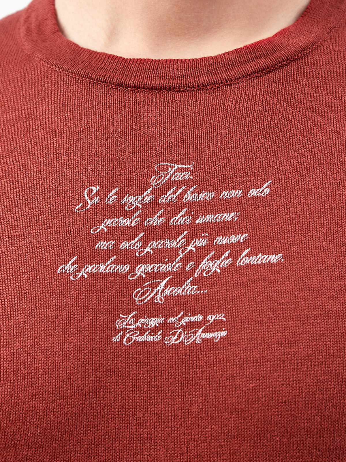 Тонкая футболка из конопляной пряжи с принтом в стиле леттеринг ELEVENTY, цвет бордовый, размер 48;46 - фото 5