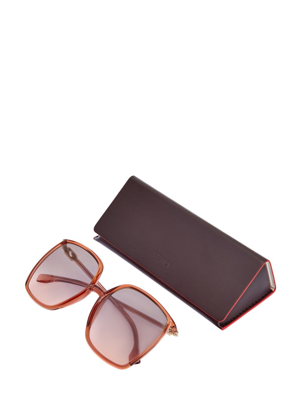 Oversize-очки в легкой оправе с логотипом FF на дужках FENDI (sunglasses), цвет мульти, размер 5;5.5;6;6.5;7;7.5;8;9;10 - фото 5