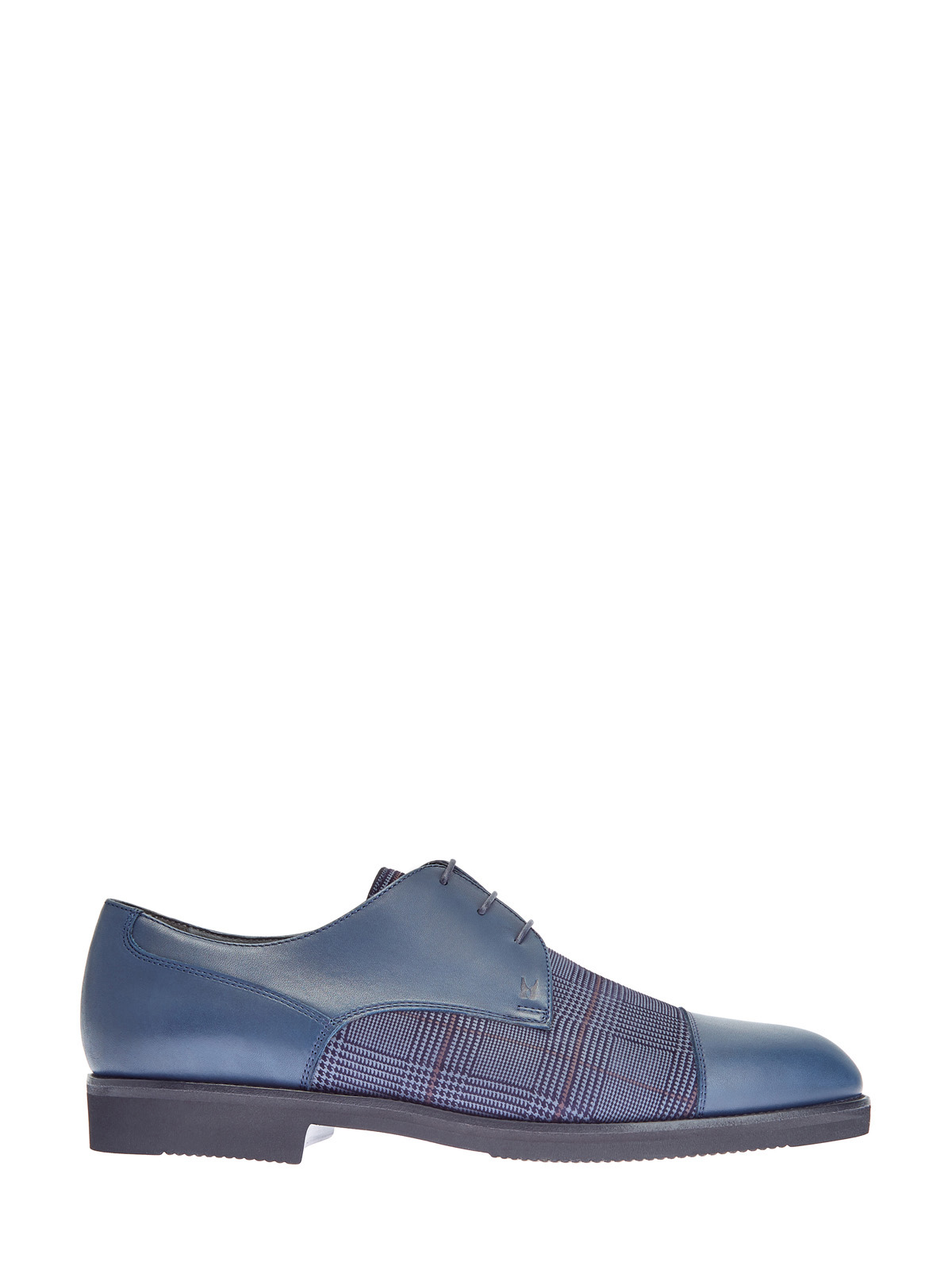 Кожаные туфли-дерби с принтом «Принц Уэльский» MORESCHI, цвет синий, размер 40.5;41;42;42.5;43;43.5;44 - фото 1