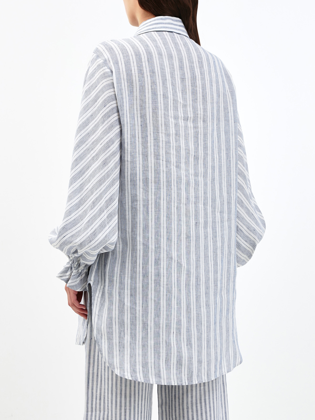Рубашка ручной работы с ажурной вышивкой и принтом ERMANNO SCERVINO, цвет белый, размер 40;42;44 - фото 4