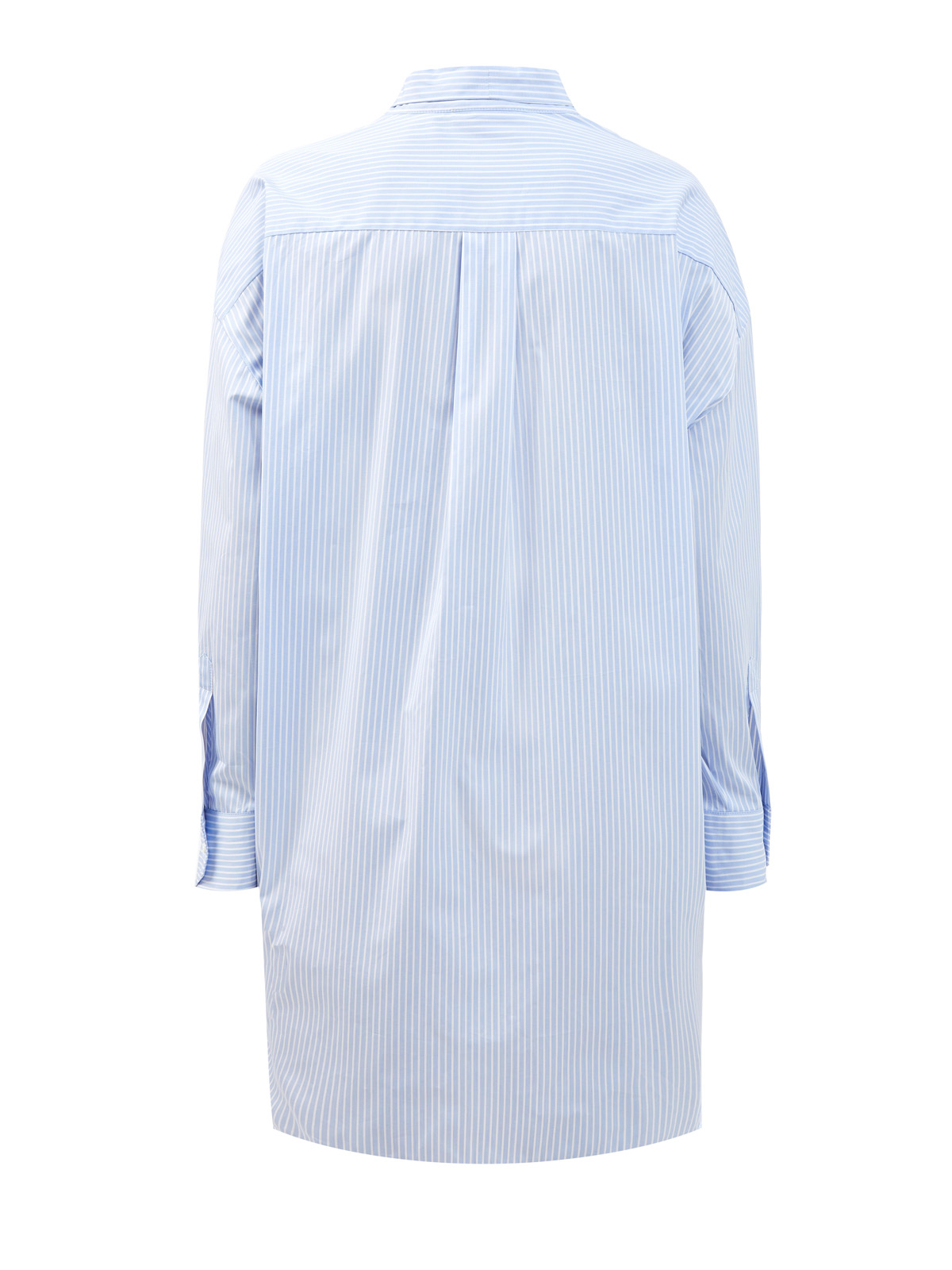 Рубашка из тонкого хлопка с бантом и принтом в полоску FABIANA FILIPPI, цвет голубой, размер 40;42 - фото 2