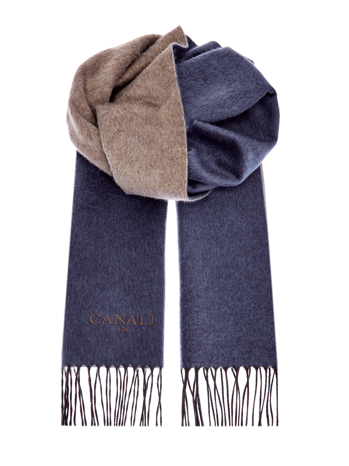 Двусторонний кашемировый шарф с волокнами шелка CANALI, цвет мульти, размер 48;50;52;54;56;58 - фото 1
