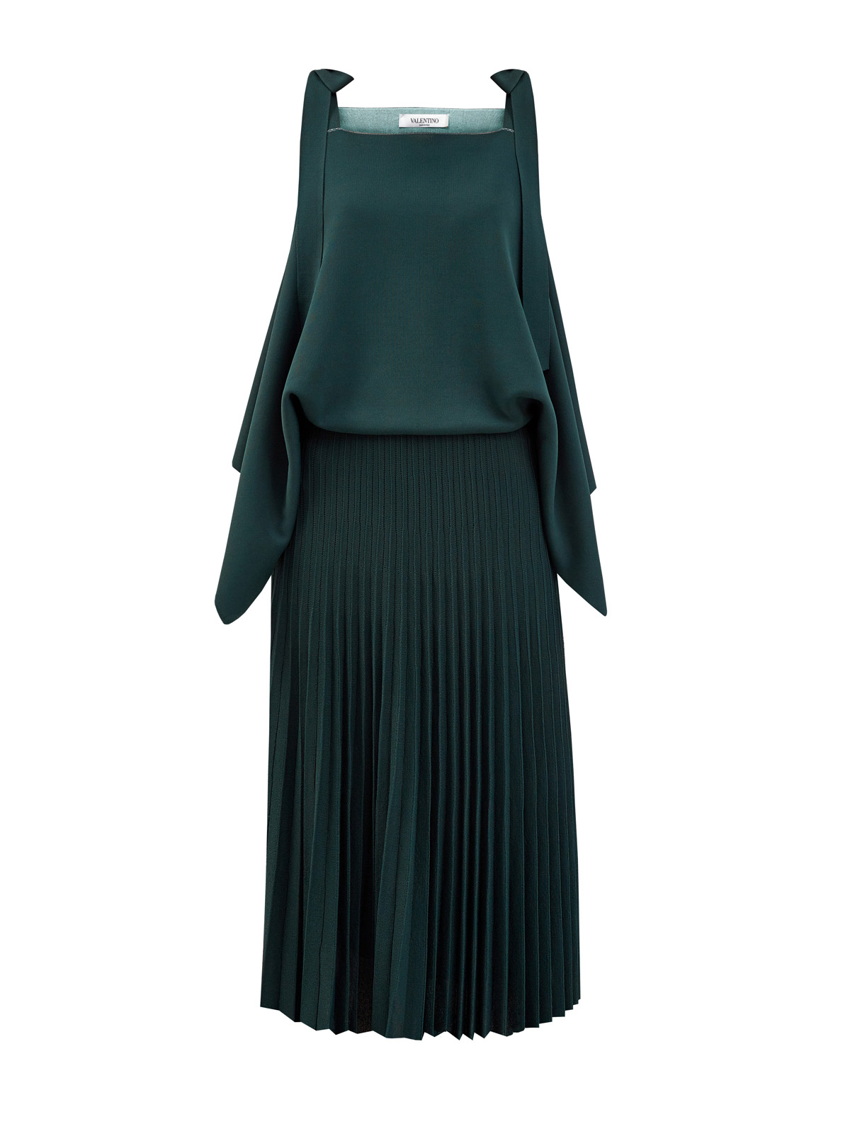 Платье из двухслойного джерси с рукавами-кимоно VALENTINO, цвет зеленый, размер 42 - фото 1