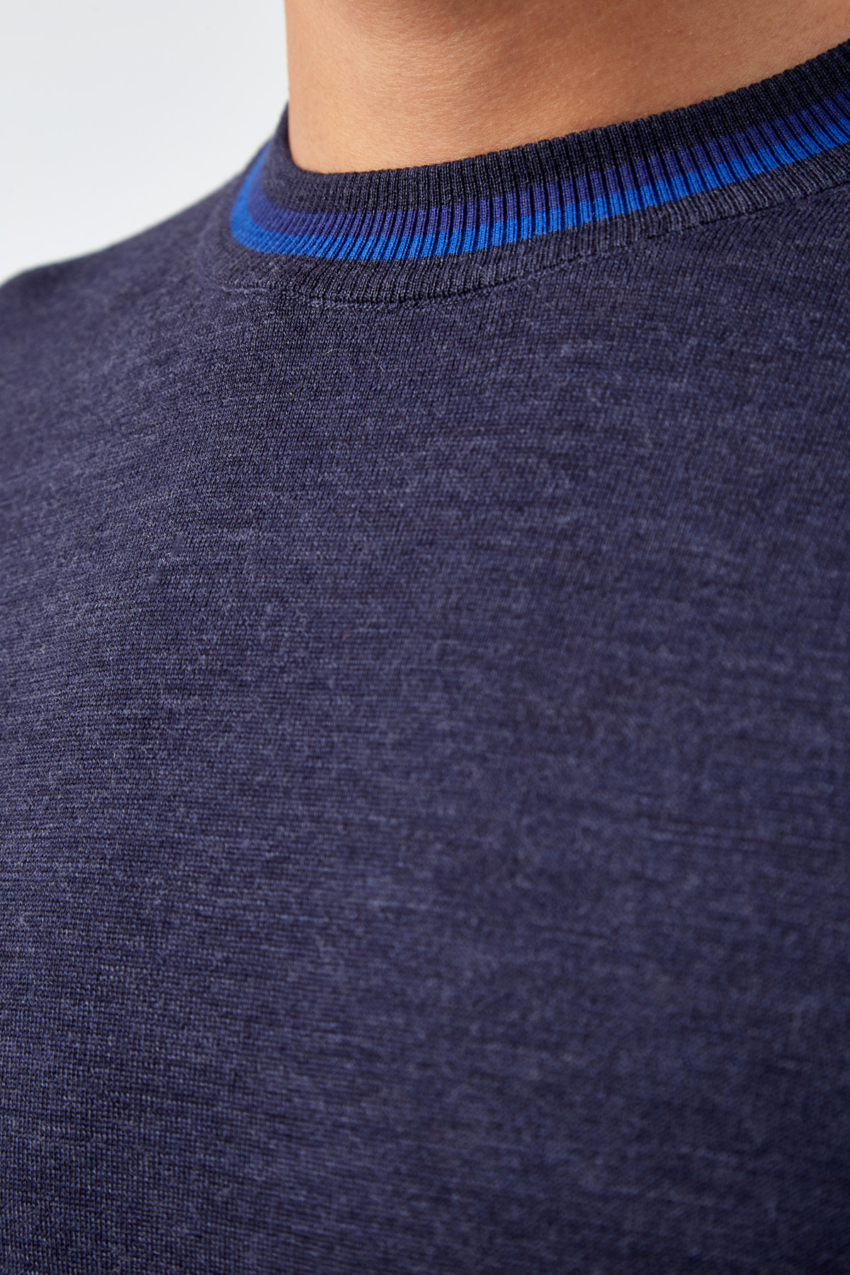 Джемпер из шерстяной пряжи с круглым вырезом CUDGI, цвет синий, размер 52;54;50 - фото 6