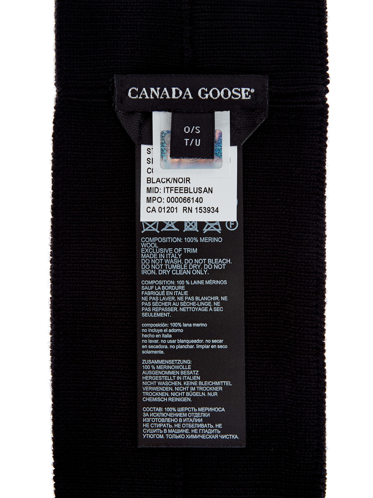 Повязка-лента из эластичной шерсти мериноса CANADA GOOSE, цвет черный, размер S;M - фото 4