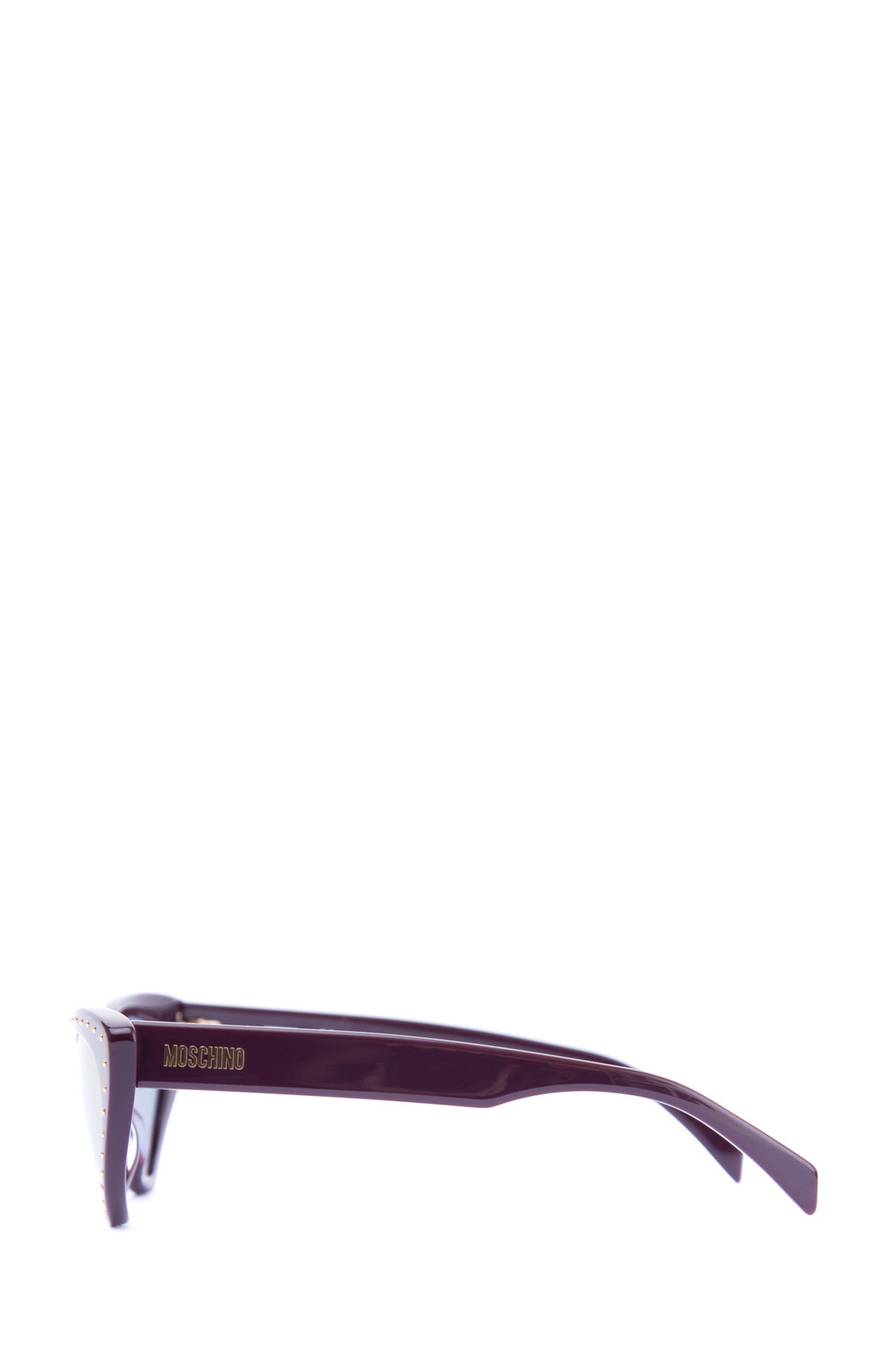 Очки в изящной оправе Cat Eye из глянцевого пластика вишневого цвета MOSCHINO (sunglasses), размер 46 - фото 4