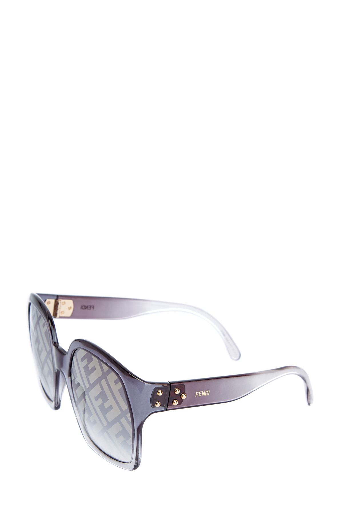 Очки-oversize Dawn в винтажном стиле с фирменным принтом FF FENDI (sunglasses), цвет серый, размер 40 - фото 4