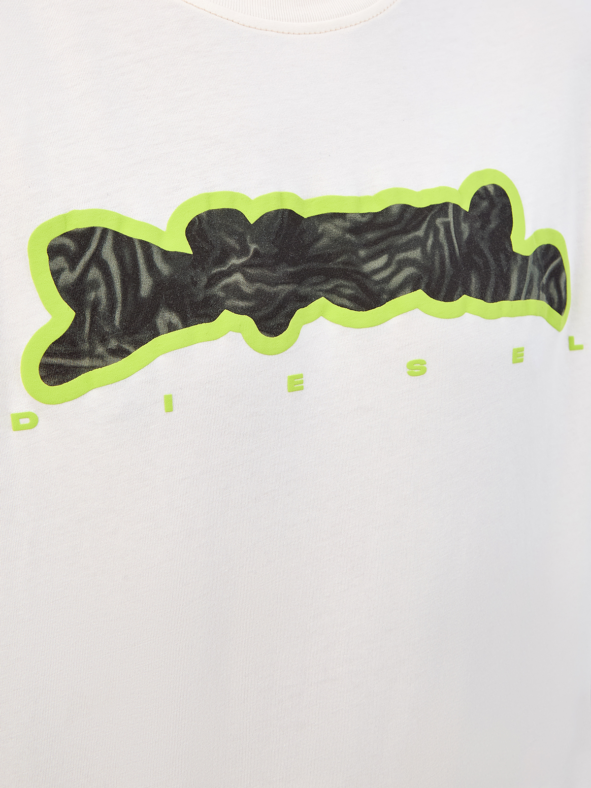 Свободная футболка из гладкого джерси с принтом и аппликацией DIESEL, цвет бежевый, размер S;M;L - фото 5
