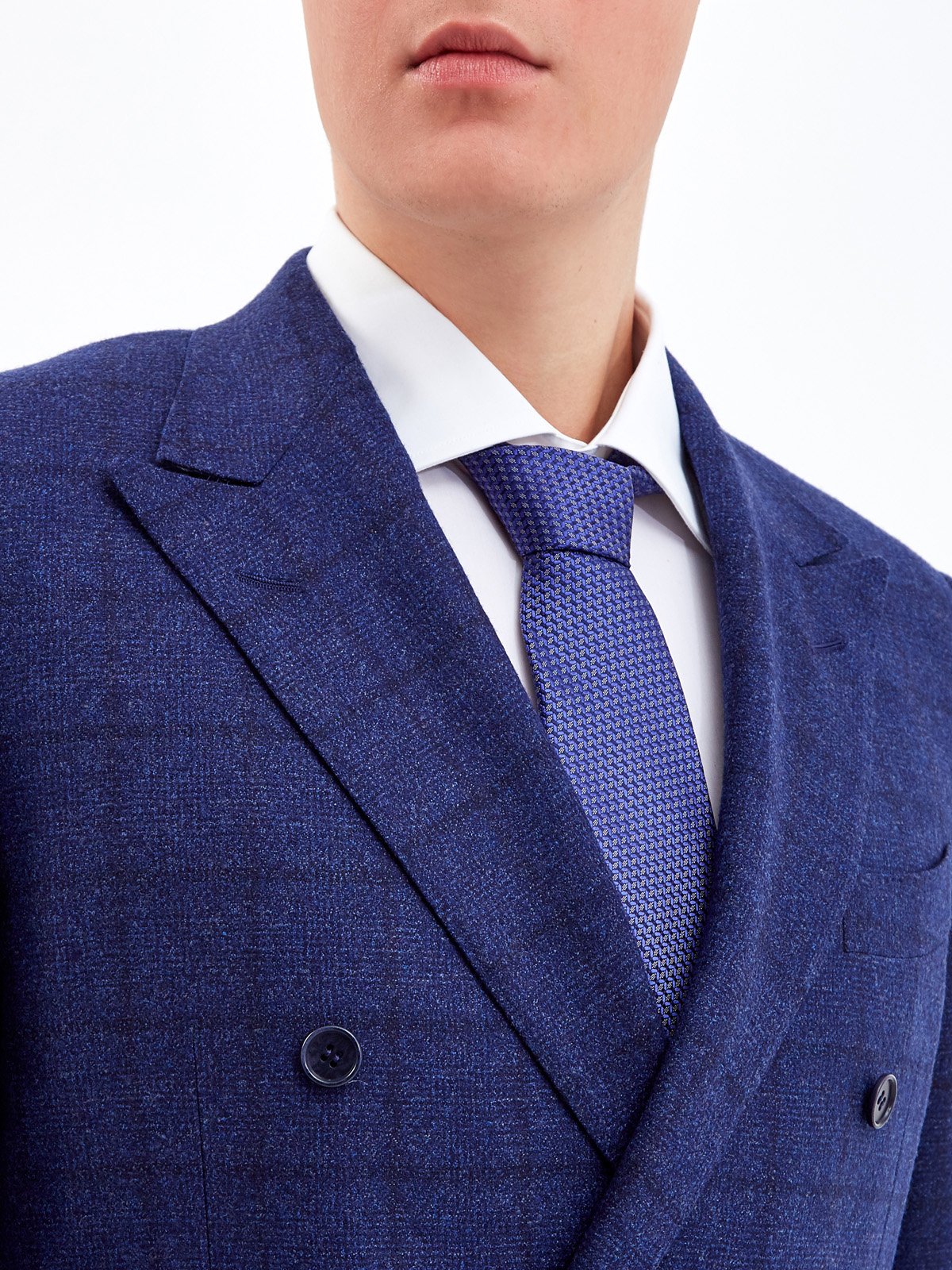 Шелковый галстук с жаккардовым принтом и логотипом CANALI, цвет синий, размер M - фото 2