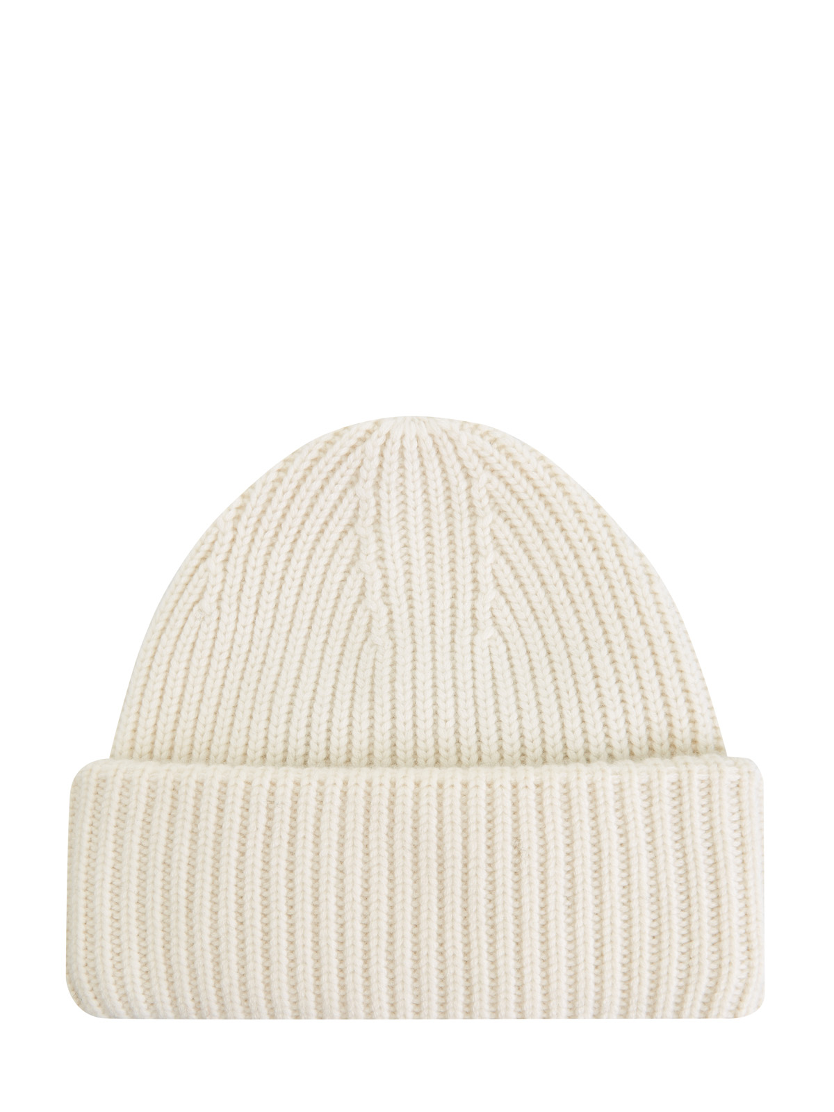 Светлая шапка из мягкого кашемира с отворотом YVES SALOMON, цвет бежевый, размер M;L