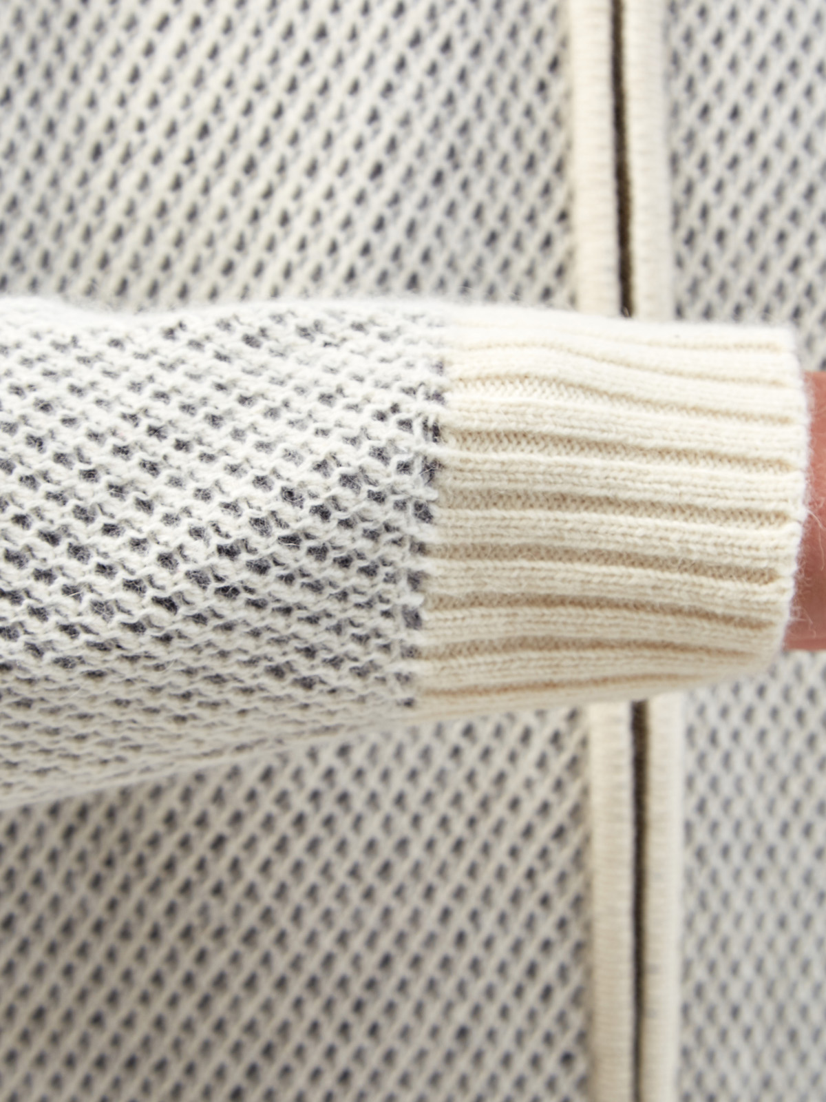 Кардиган фактурной вязки с застежкой на молнию CANALI, цвет белый, размер 52;54;56;58;50 - фото 5