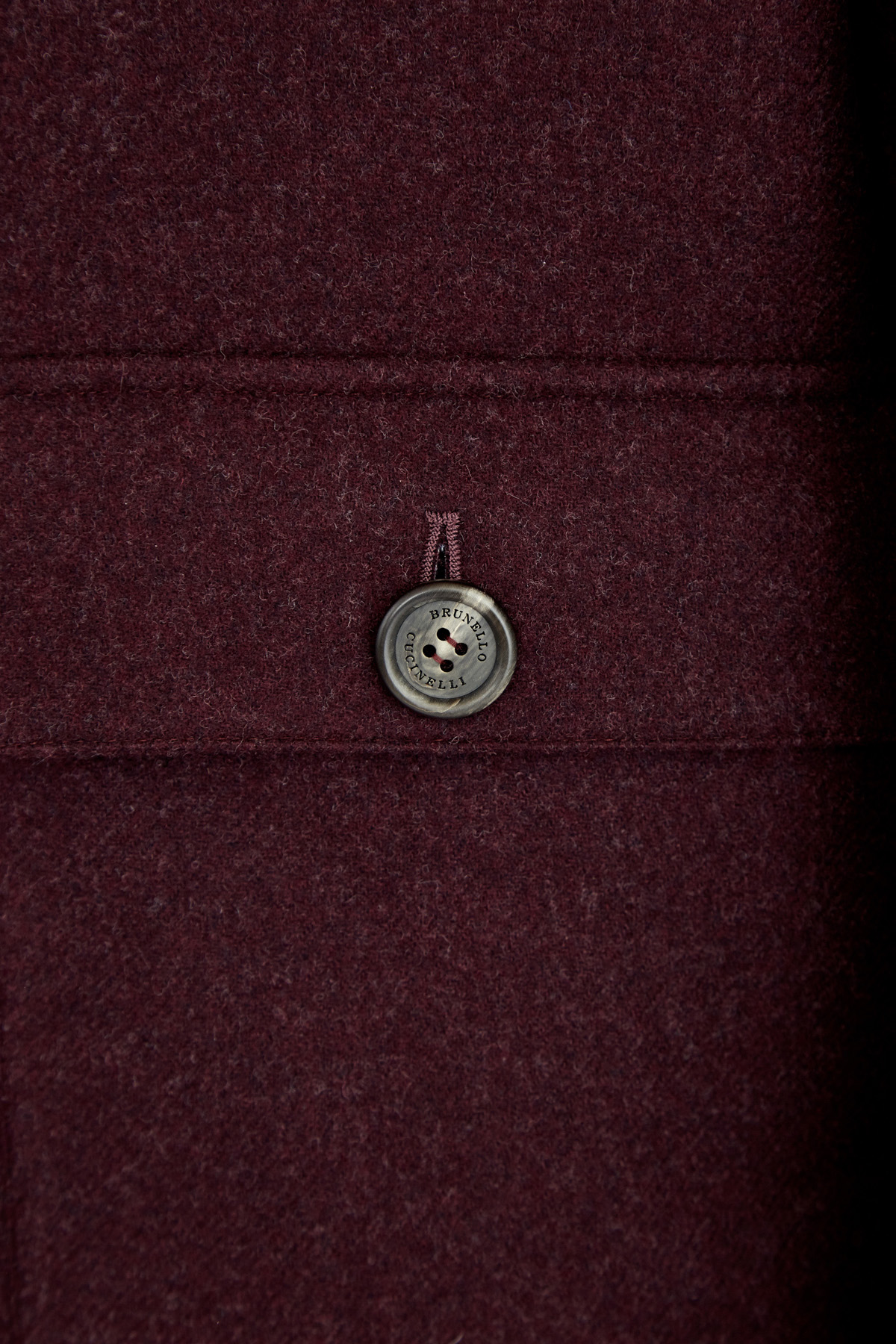 Укороченное пальто из шерсти с вязаными вставками BRUNELLO CUCINELLI, цвет бордовый, размер 54 - фото 5