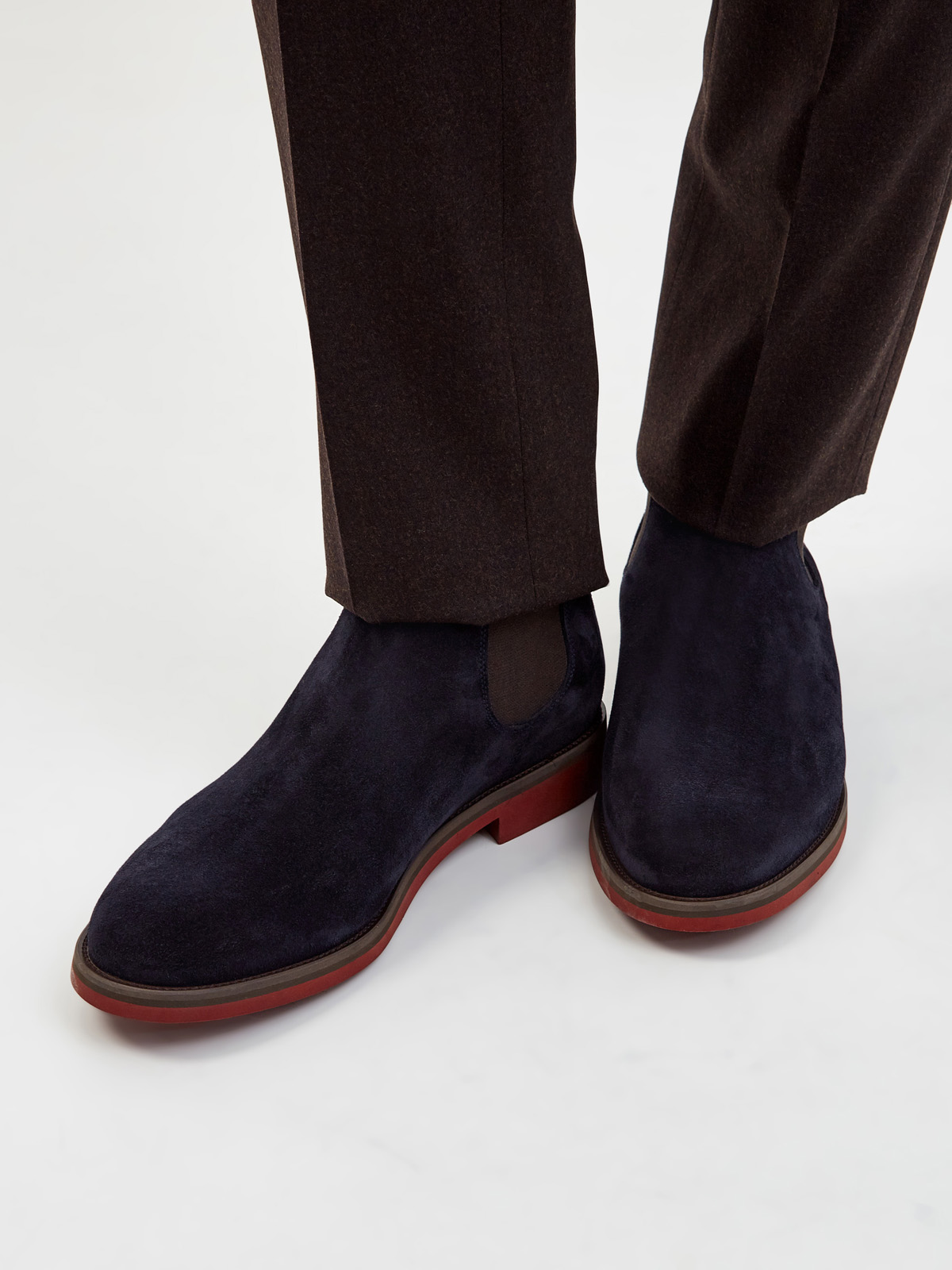 Высокие ботинки-челси из бархатистой замши MORESCHI, цвет синий, размер 40;40.5;41.5;42;42.5;43.5;44 - фото 2