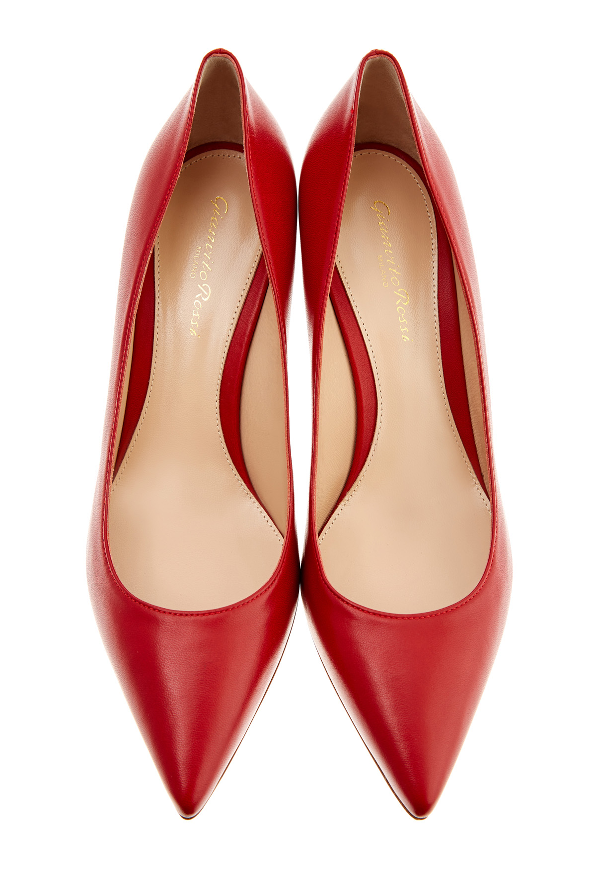 Алые туфли-лодочки из телячьей кожи GIANVITO ROSSI, цвет красный, размер 37.5 - фото 5
