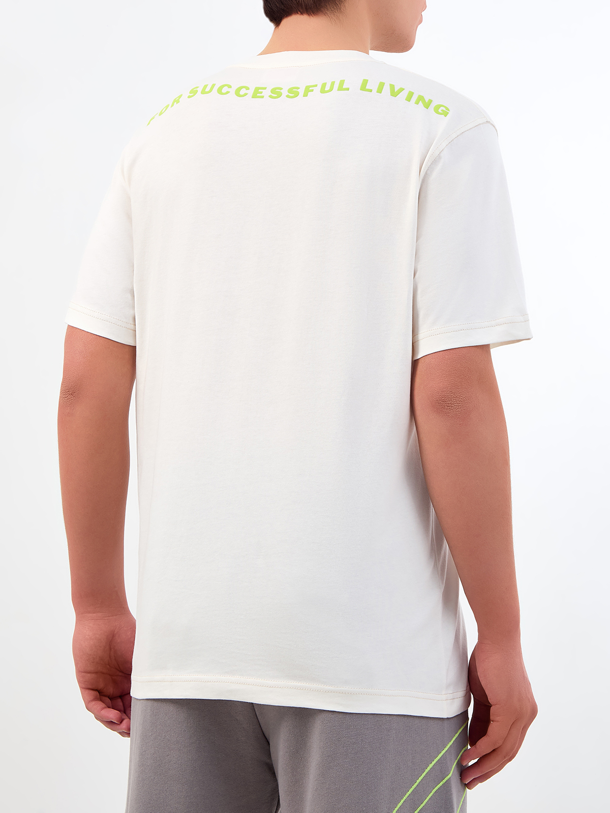 Свободная футболка из гладкого джерси с принтом и аппликацией DIESEL, цвет бежевый, размер S;M;L - фото 4