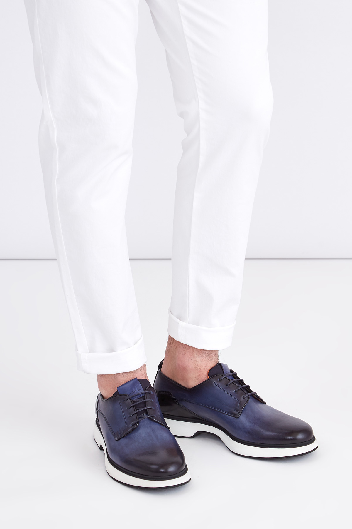 ботинки SANTONI, цвет синий, размер 40 - фото 2