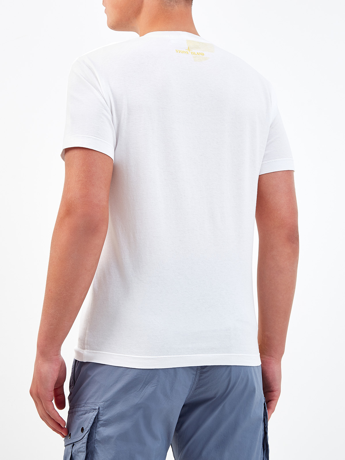Хлопковая футболка с динамичным макро-принтом STONE ISLAND, цвет белый, размер S;M;L;XL;2XL;3XL - фото 4