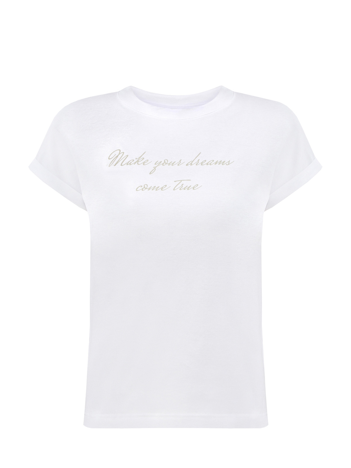 Хлопковая футболка с принтом в стиле леттеринг ELEVENTY, цвет белый, размер 40;42;44;46;48;38 - фото 1
